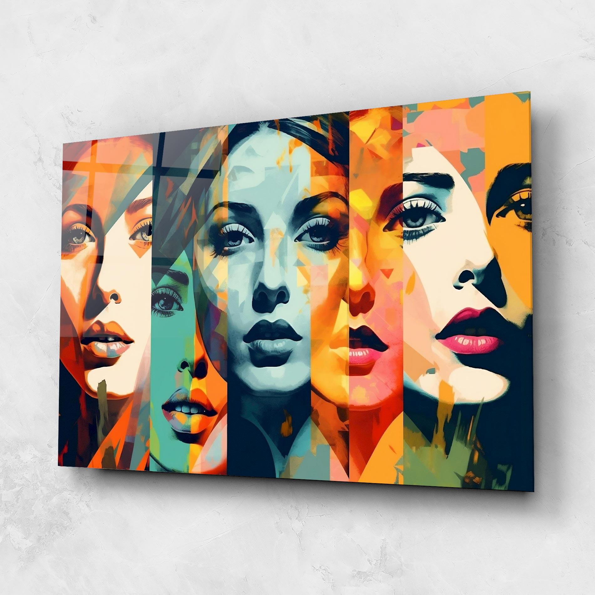 Üvegkép Colorful Abstract Face mockup 1