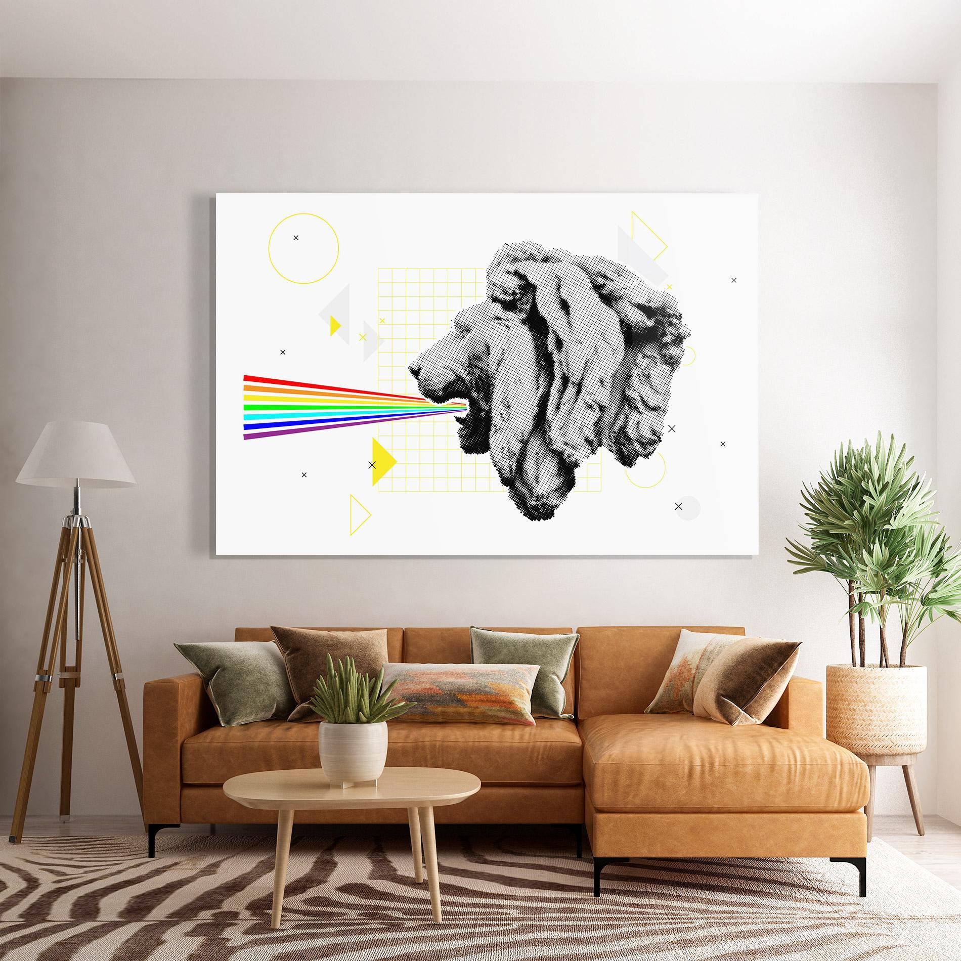 Üvegkép Lion Collage mockup 7