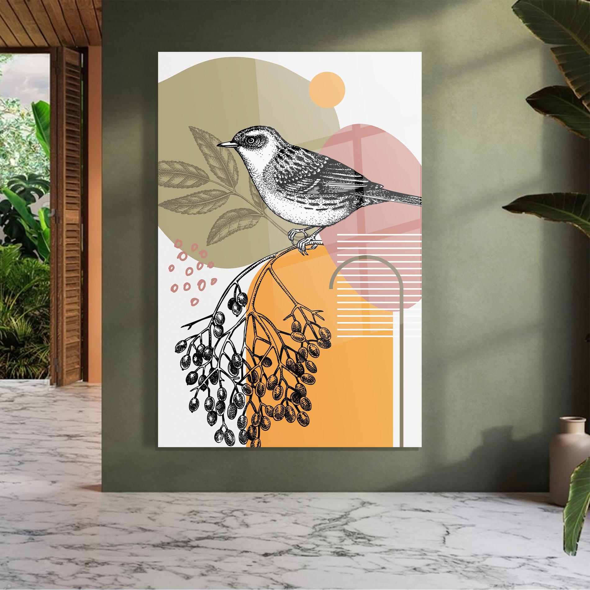 Üvegkép Bird Collage mockup 7