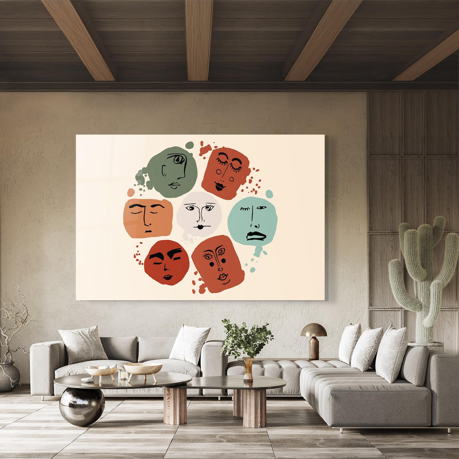 Üvegkép Circle Faces mockup 8