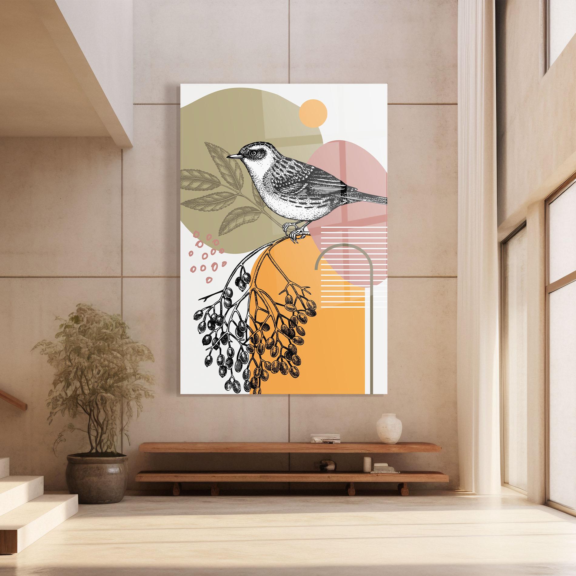 Üvegkép Bird Collage mockup 8