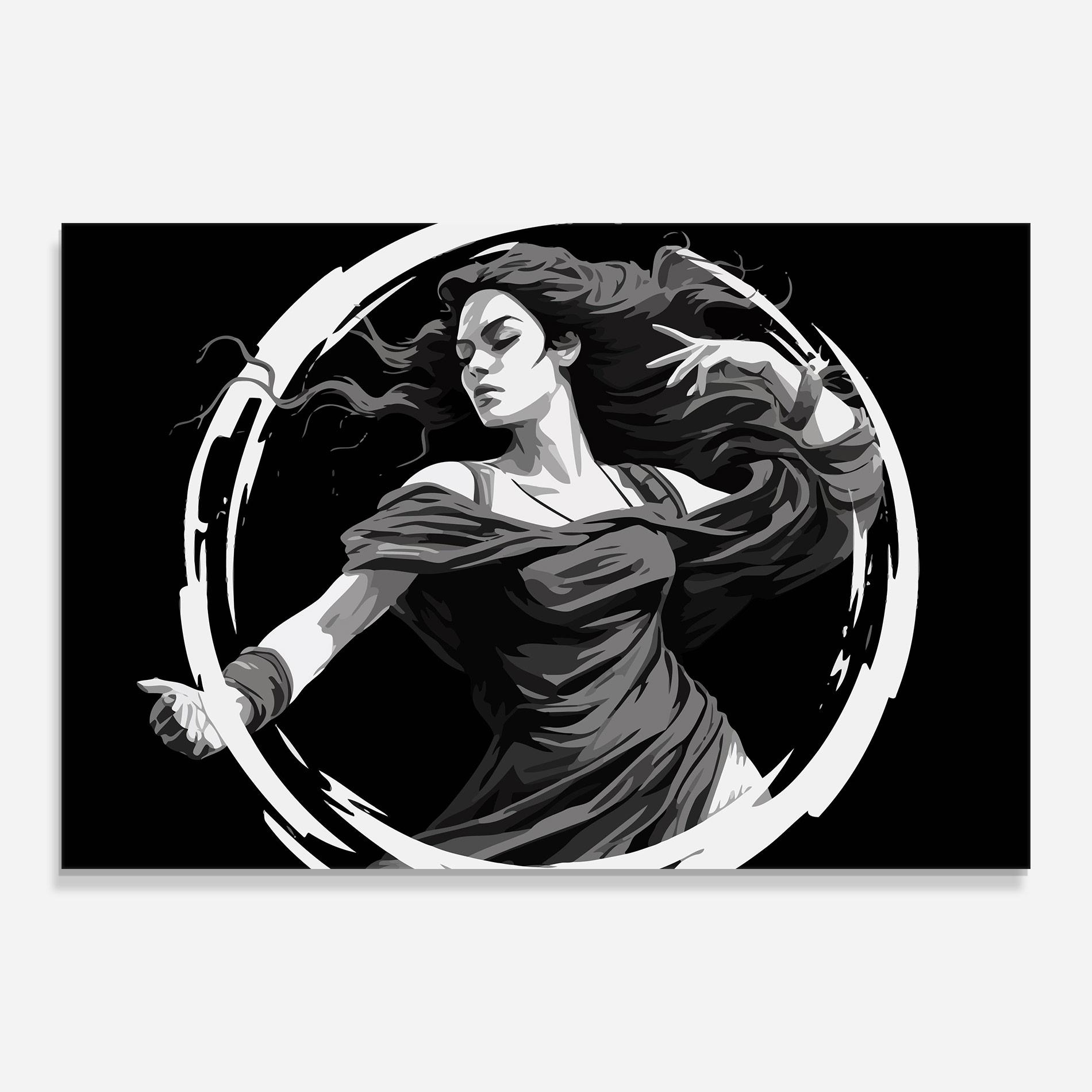 Üvegkép Circle Grey Lady mockup 0