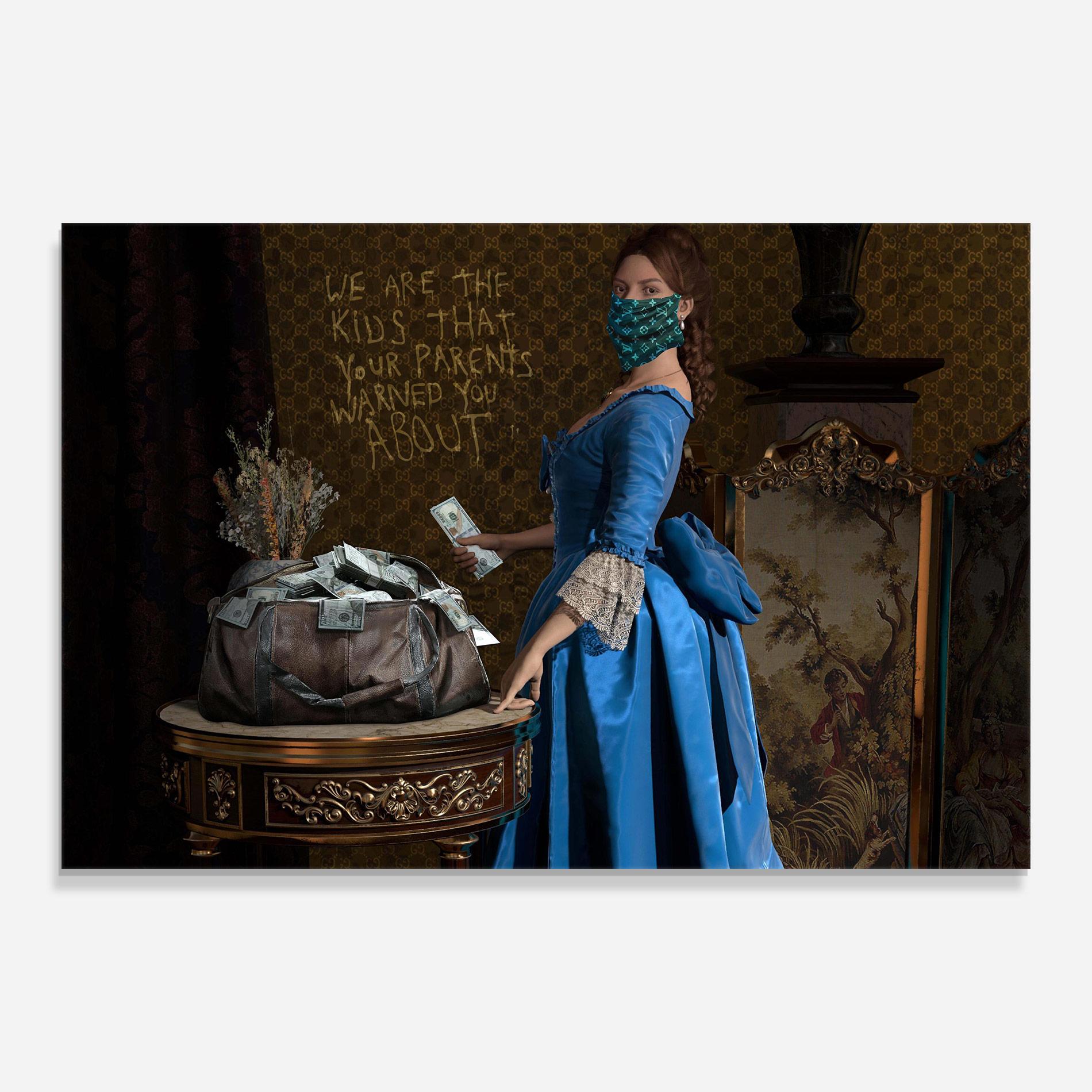 Üvegkép Vintage Money Heist mockup 0