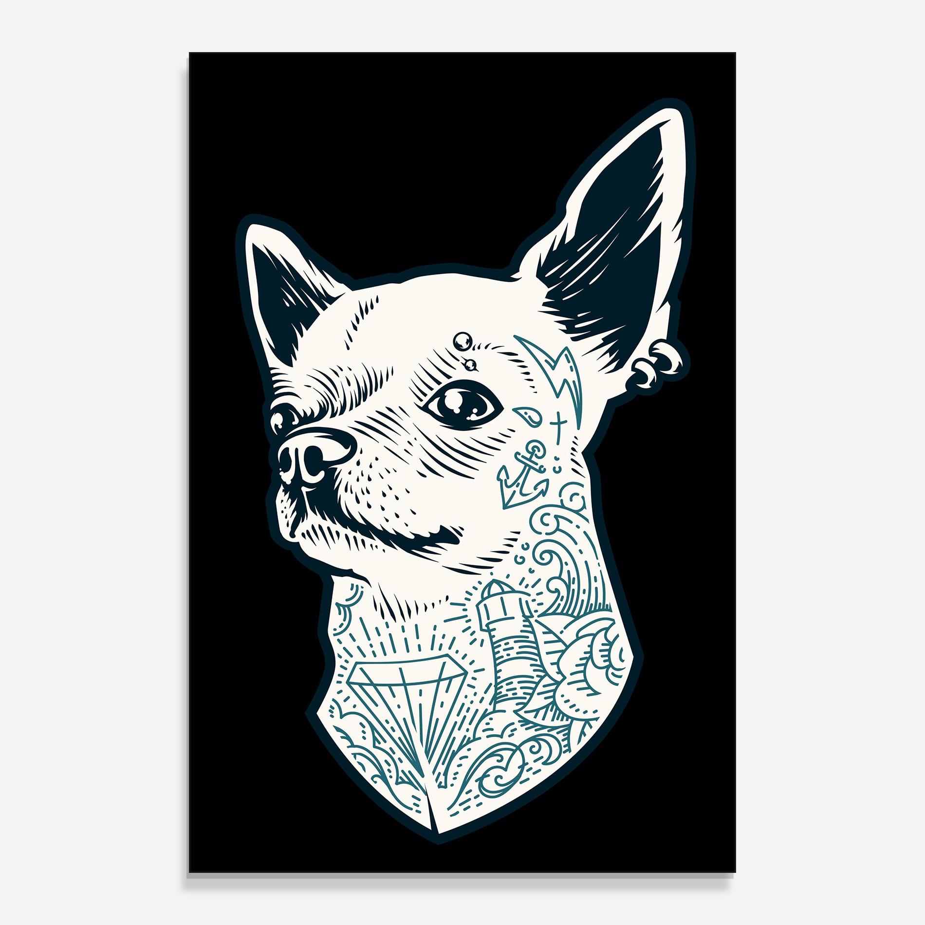 Üvegkép Chihuahua Tattoo mockup 0