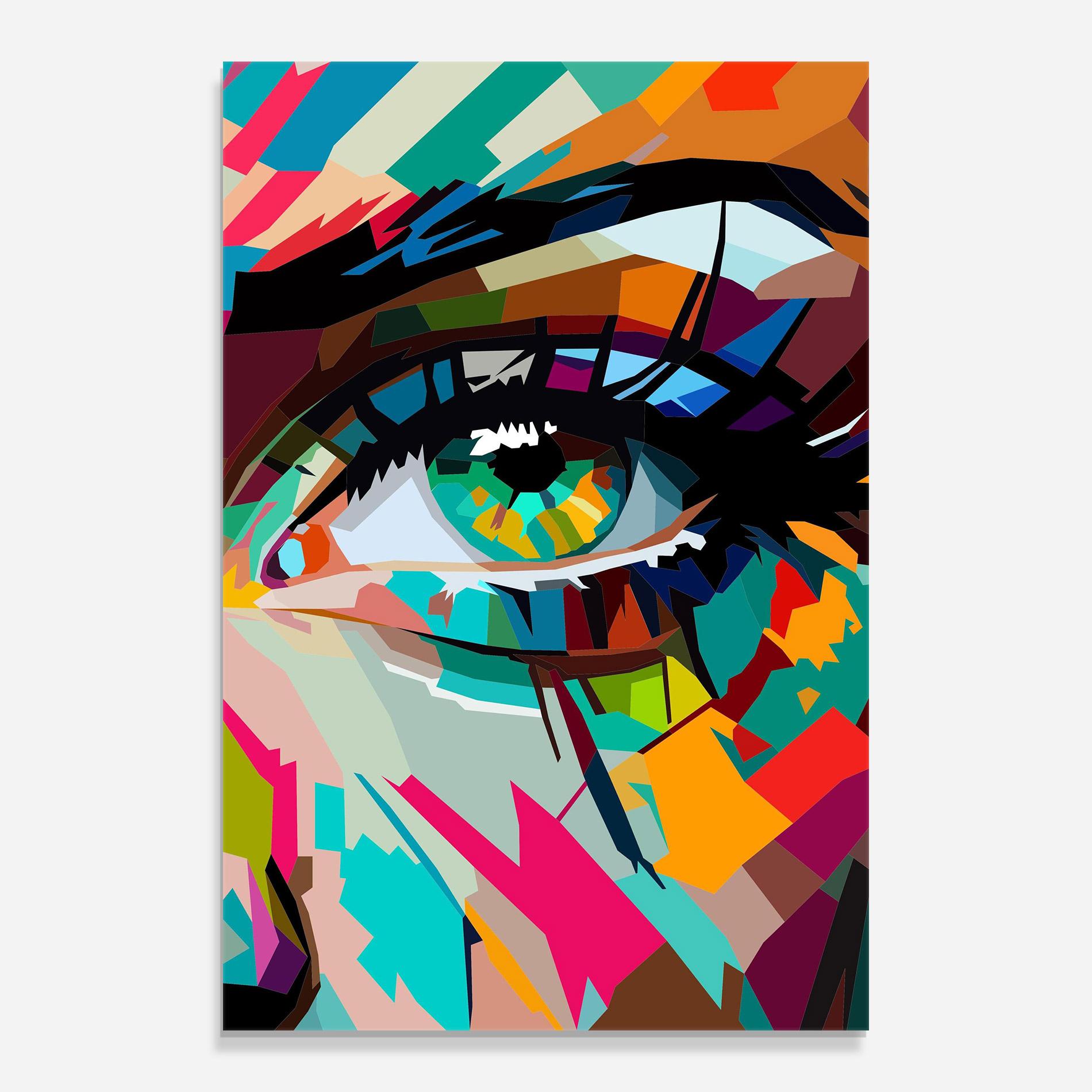 Üvegkép Colorful Eye mockup 0