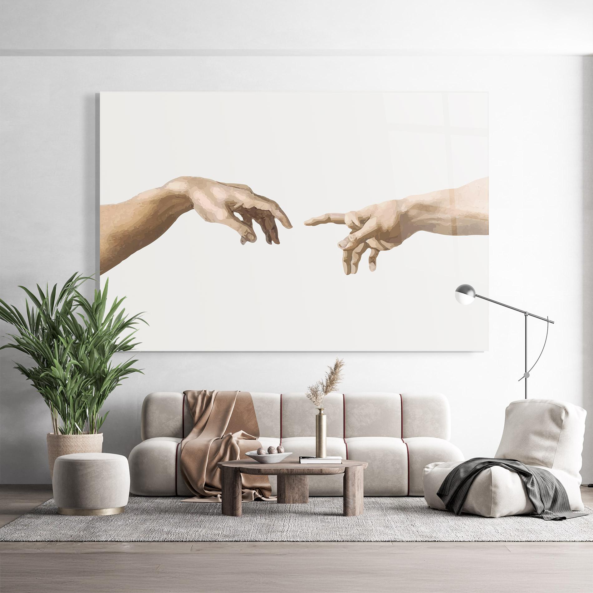 Üvegkép Cream Hands Art mockup 9