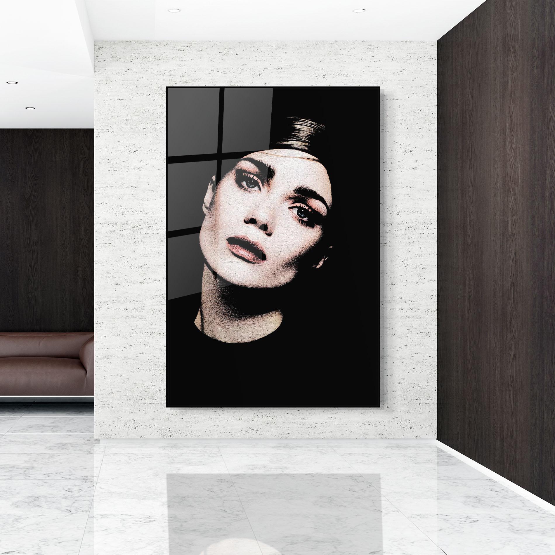 Üvegkép Blue Eyes Lady mockup 9