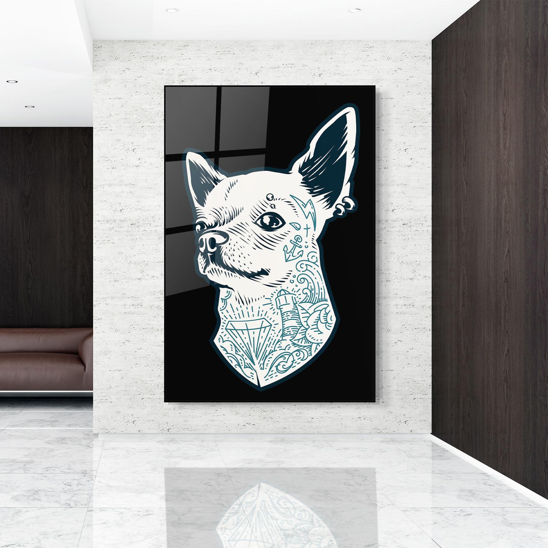 Üvegkép Chihuahua Tattoo mockup 9