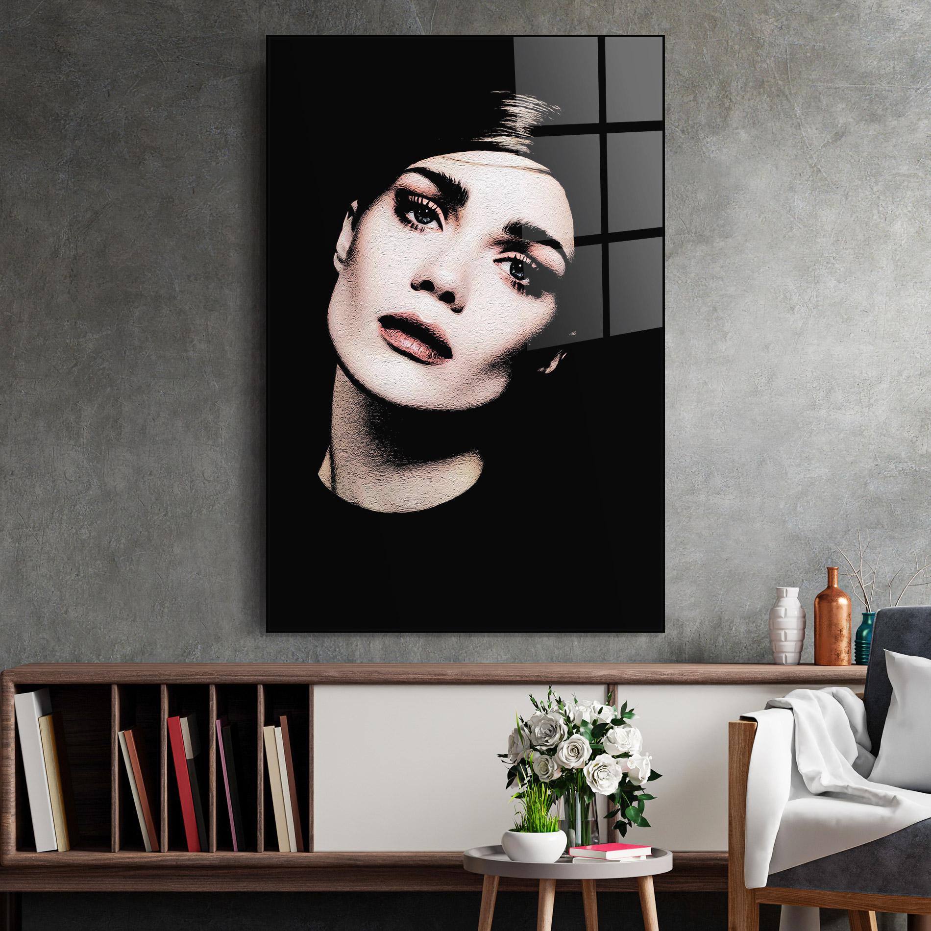 Üvegkép Blue Eyes Lady mockup 2