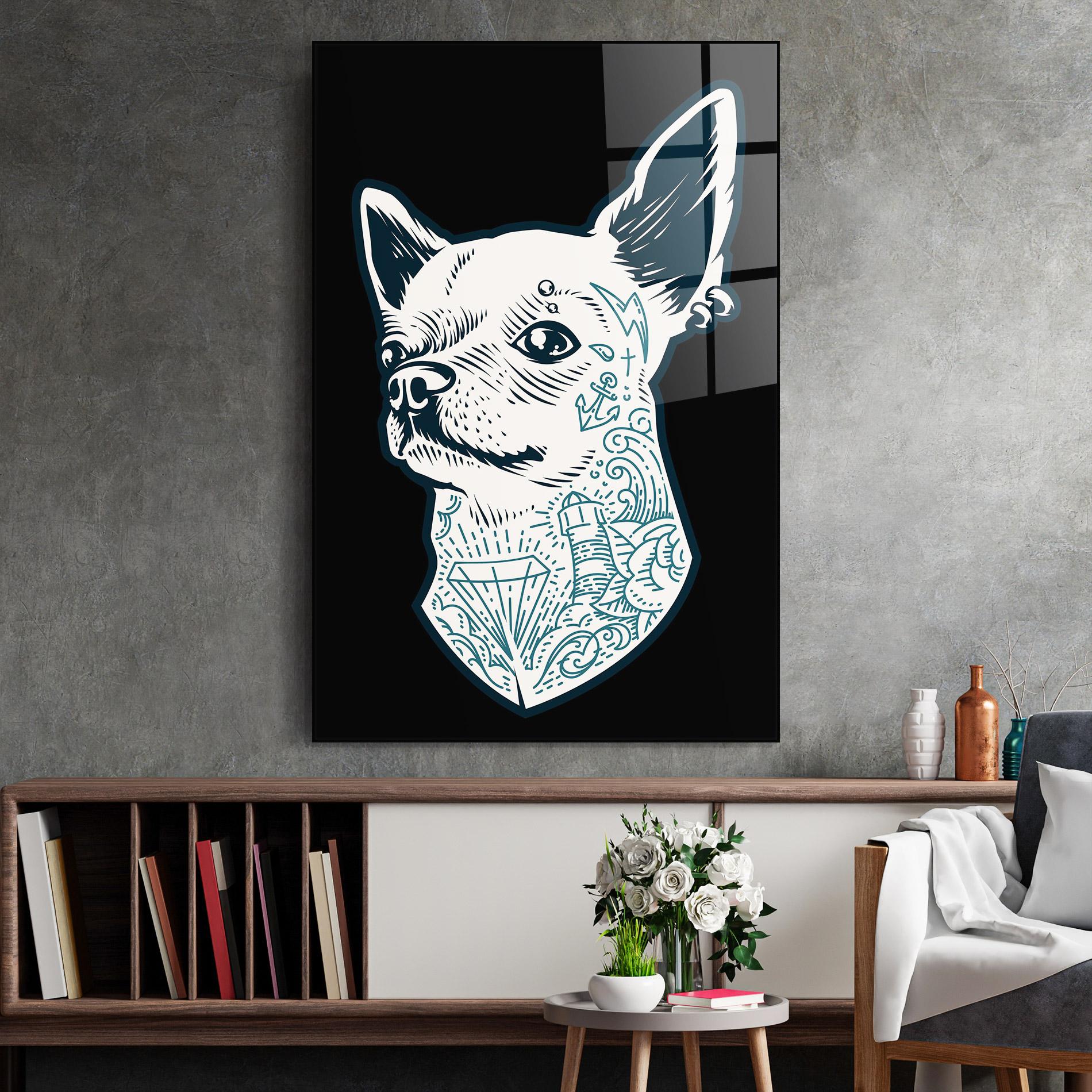 Üvegkép Chihuahua Tattoo mockup 2