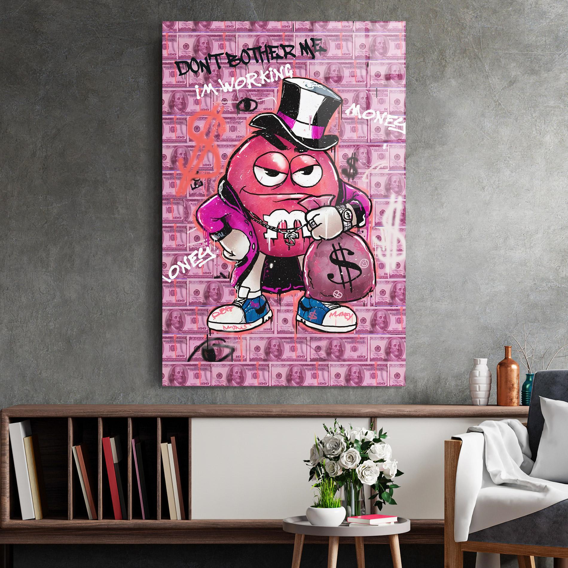 Üvegkép Give Me Your Money mockup 2