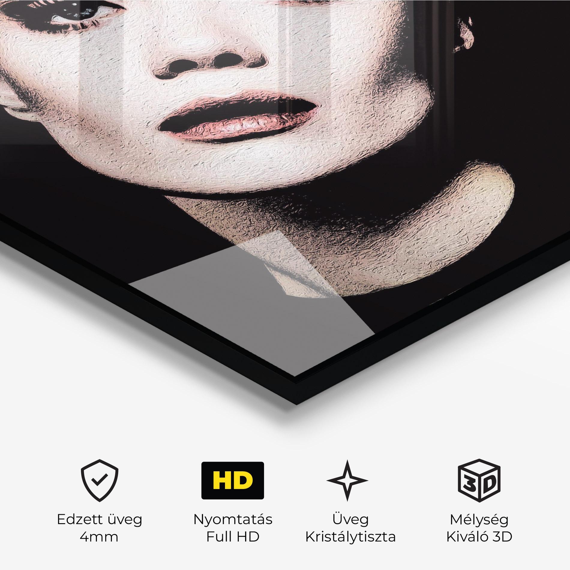 Üvegkép Blue Eyes Lady mockup 3