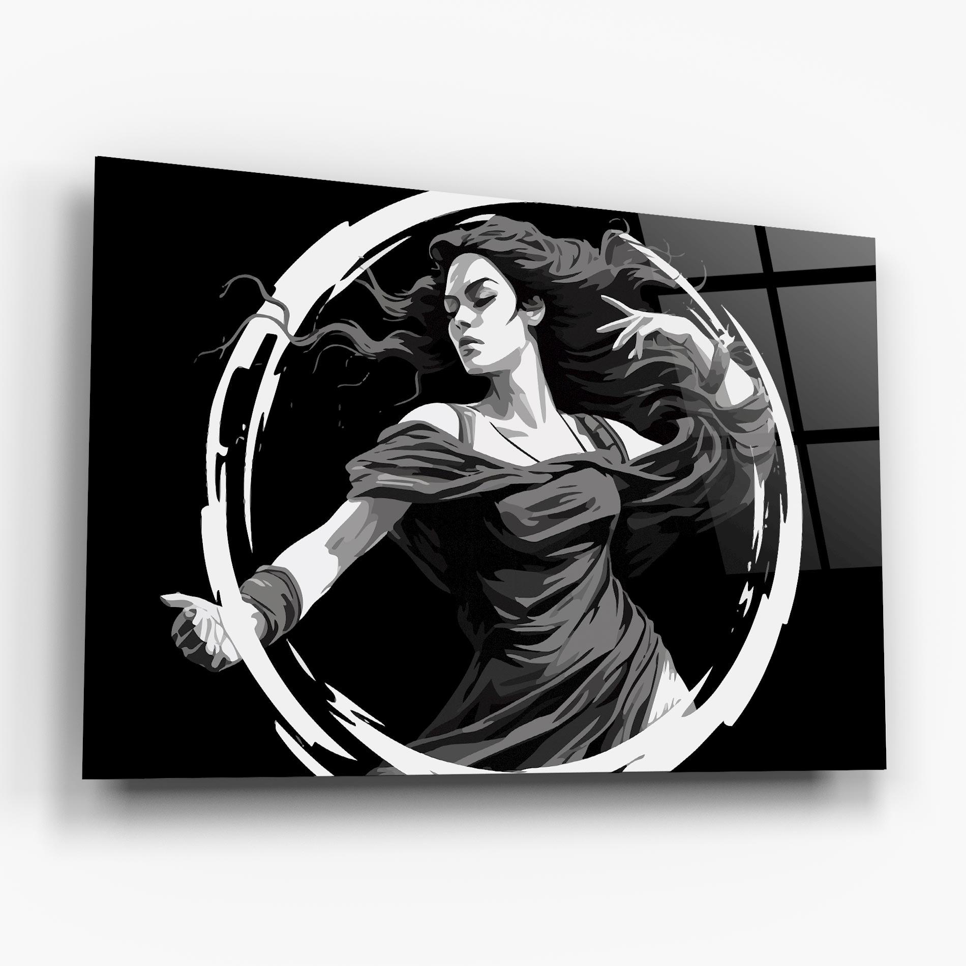Üvegkép Circle Grey Lady mockup 6