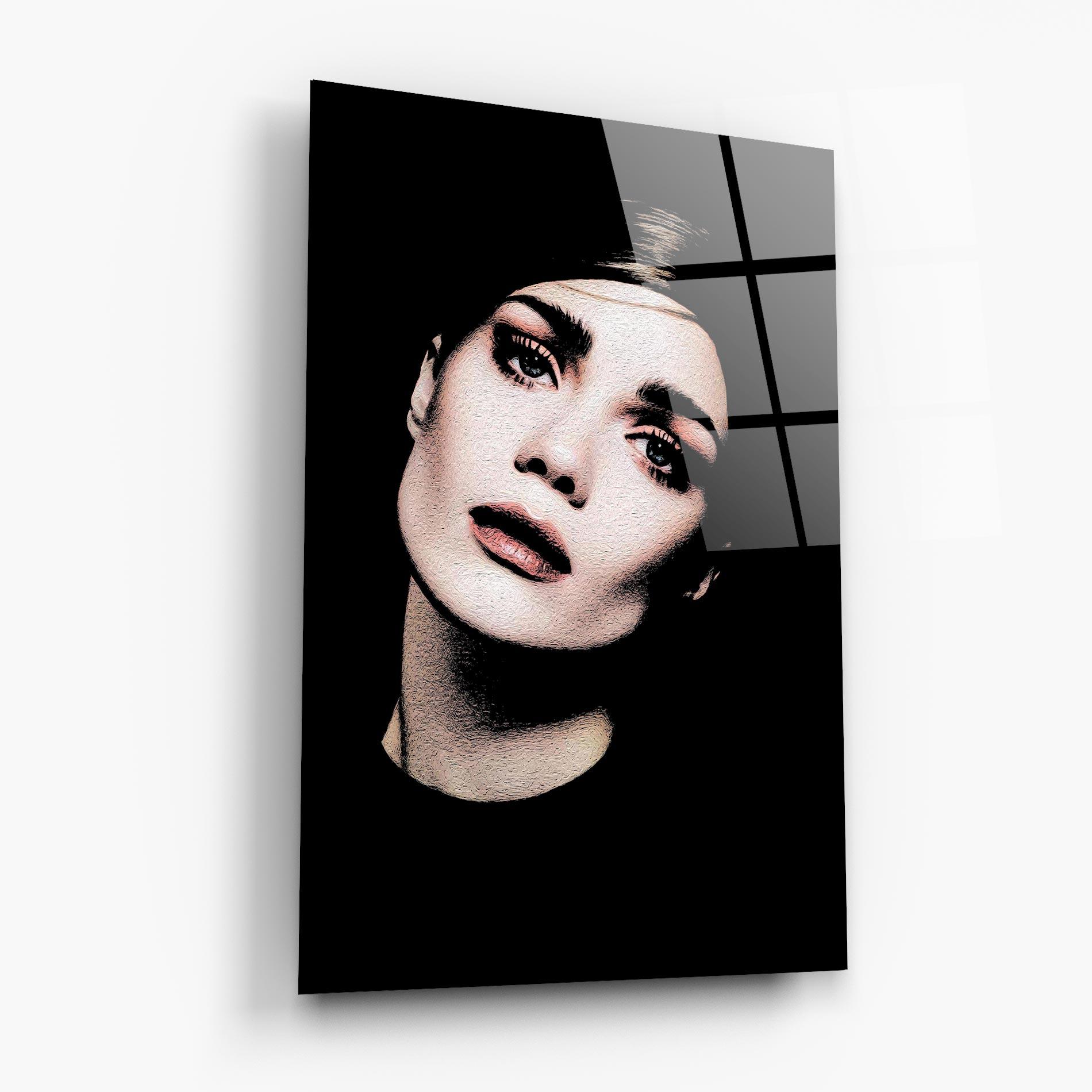 Üvegkép Blue Eyes Lady mockup 6