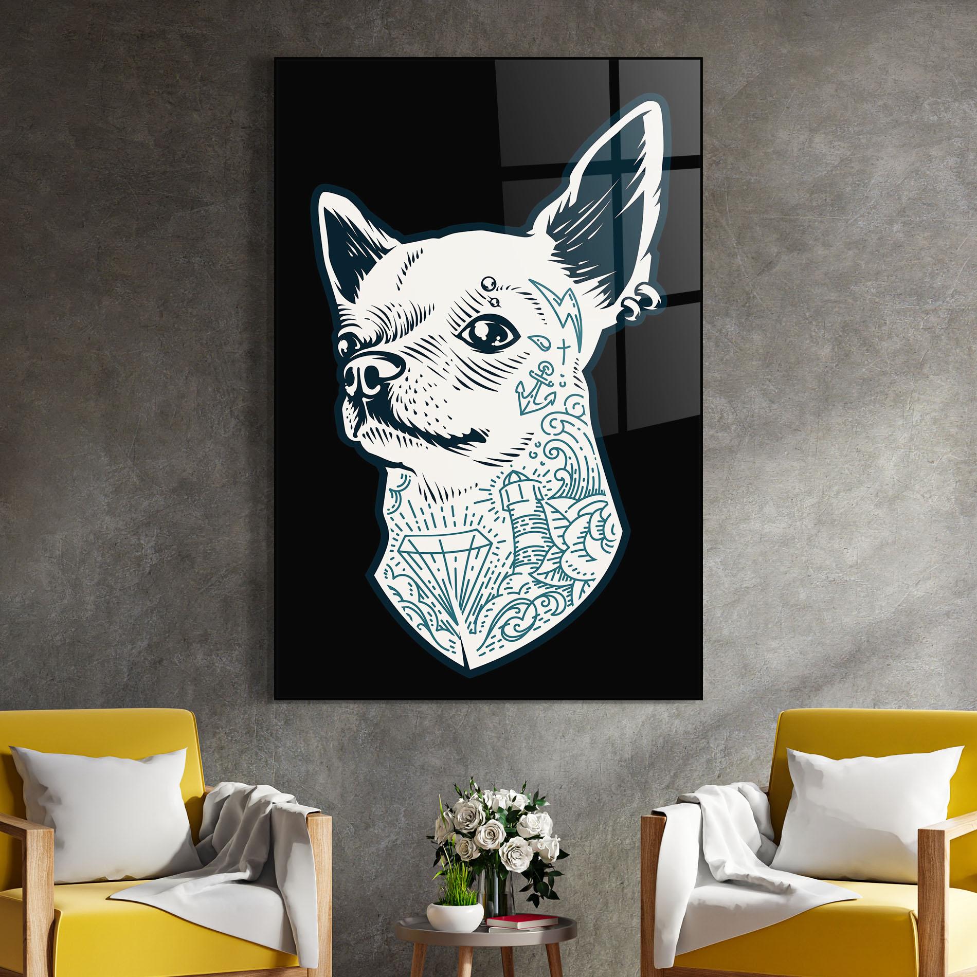 Üvegkép Chihuahua Tattoo mockup 4