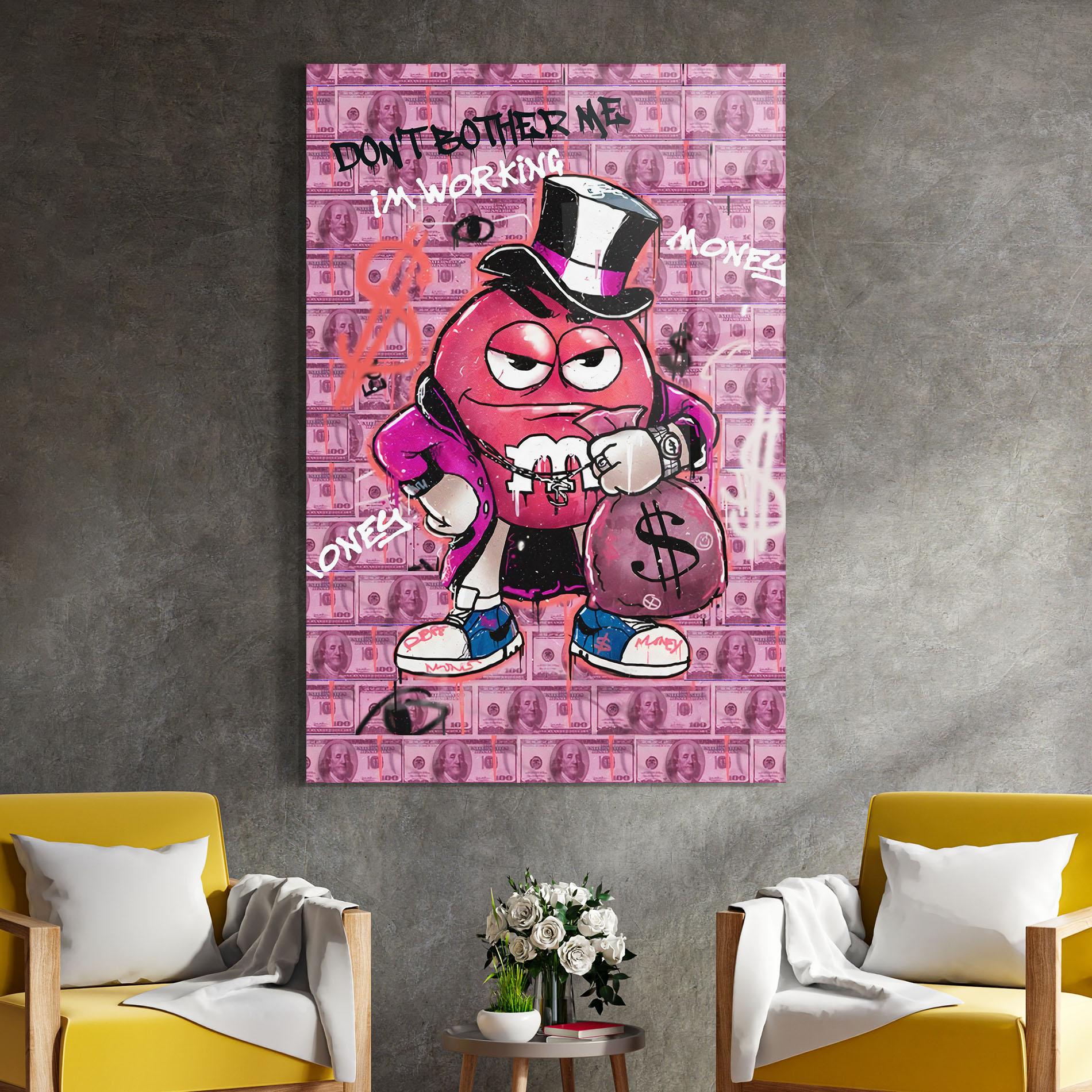 Üvegkép Give Me Your Money mockup 4