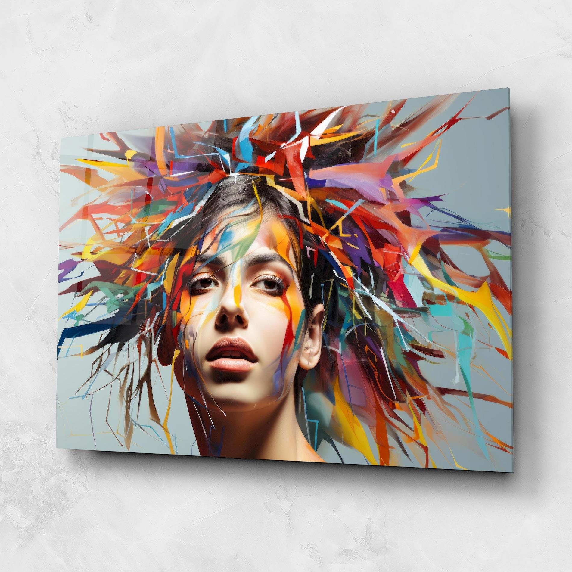 Üvegkép Colorful Paint Hair mockup 1
