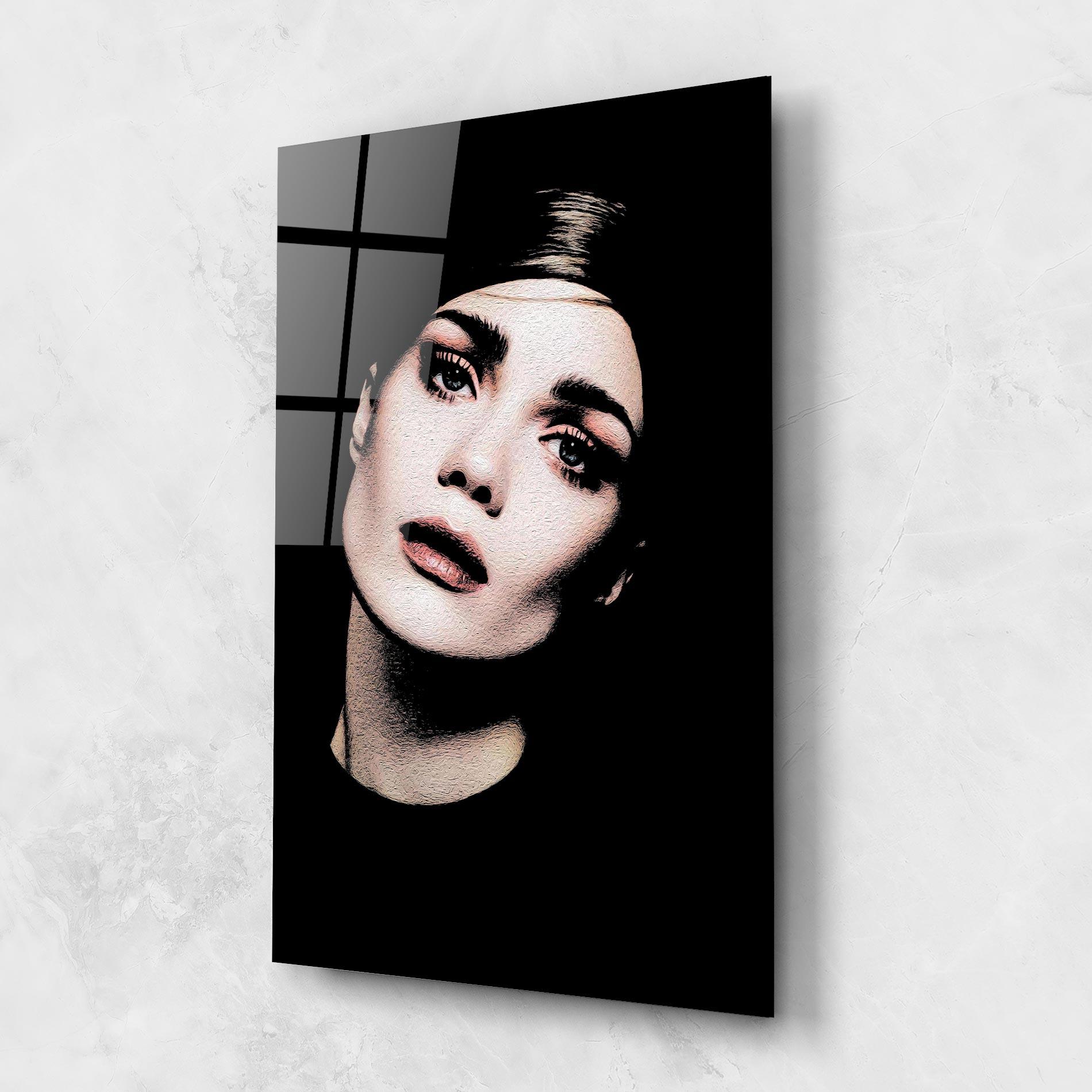 Üvegkép Blue Eyes Lady mockup 1