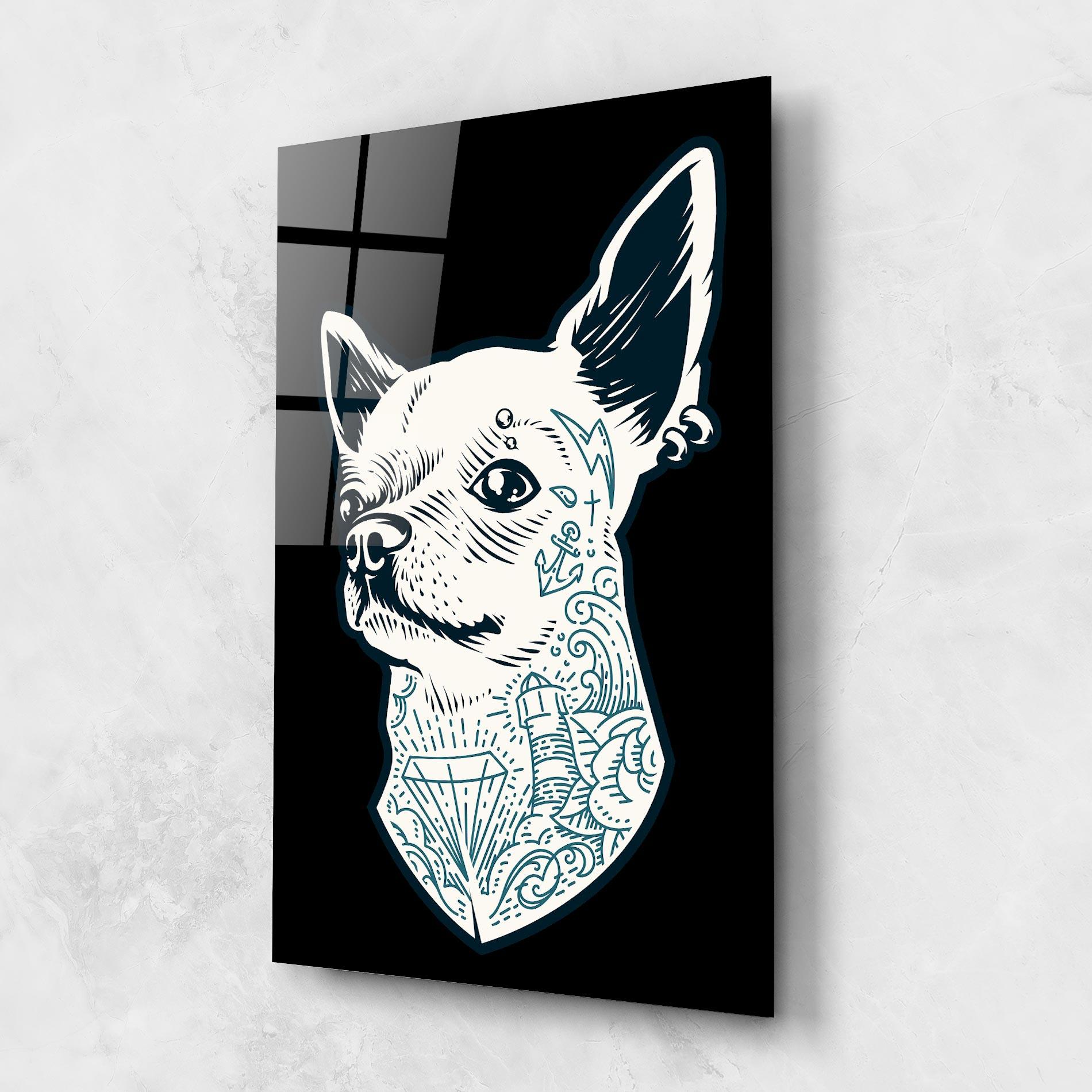 Üvegkép Chihuahua Tattoo mockup 1