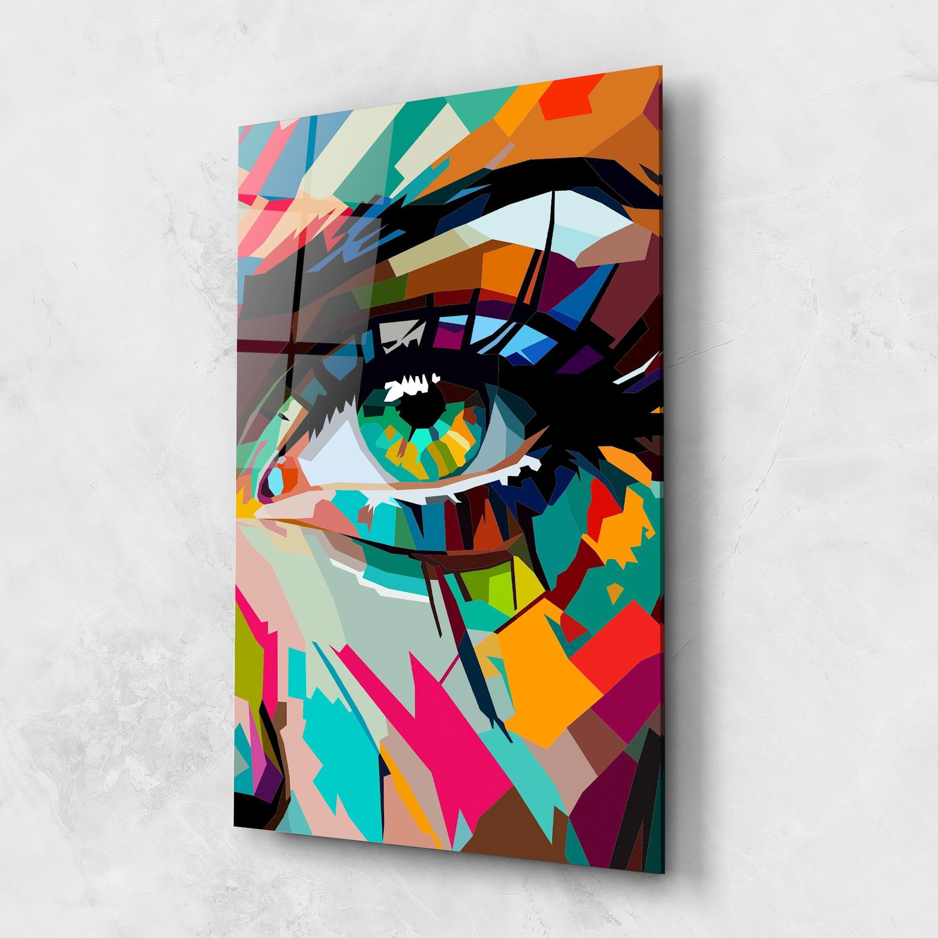 Üvegkép Colorful Eye mockup 1