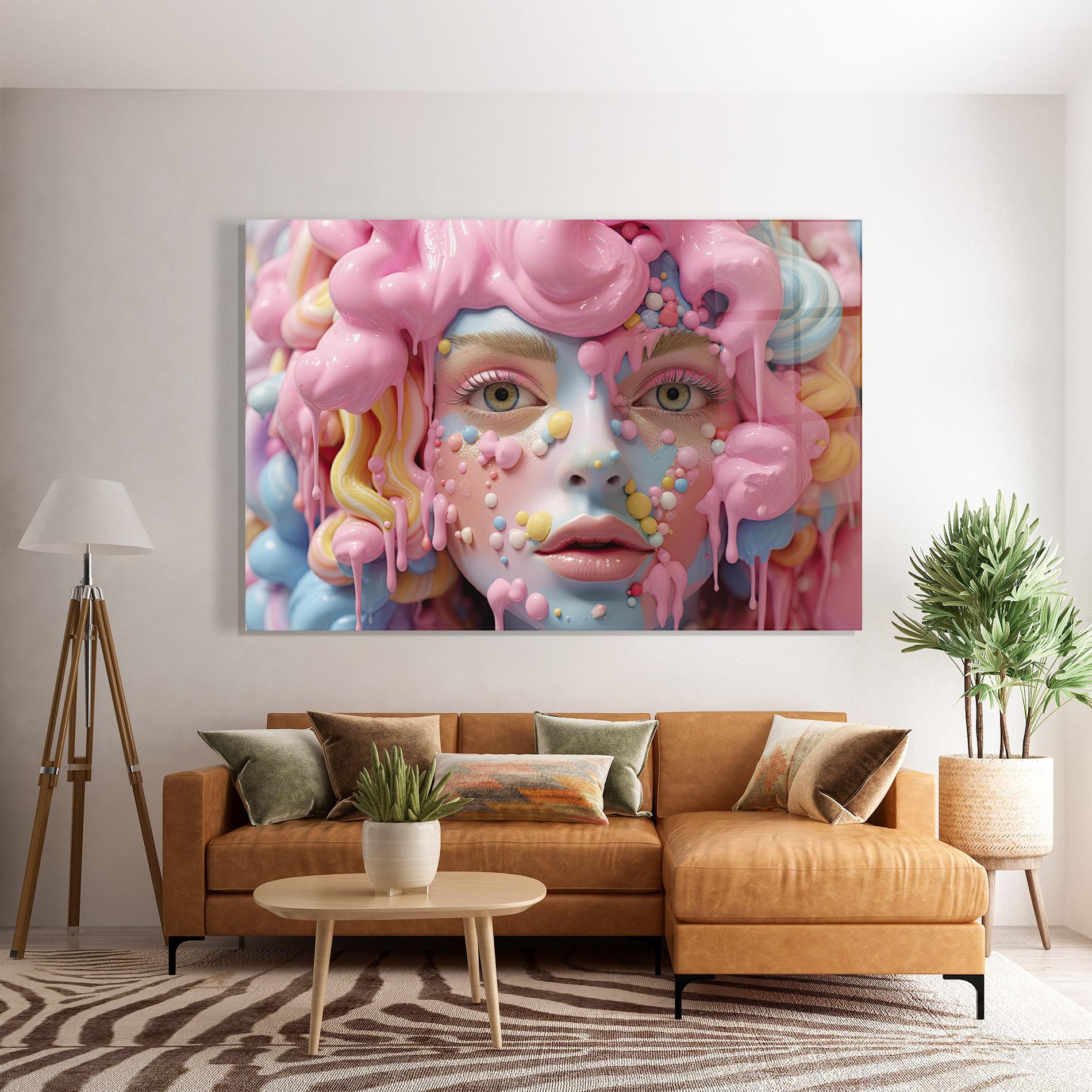 Üvegkép Candy Face Girl mockup 7