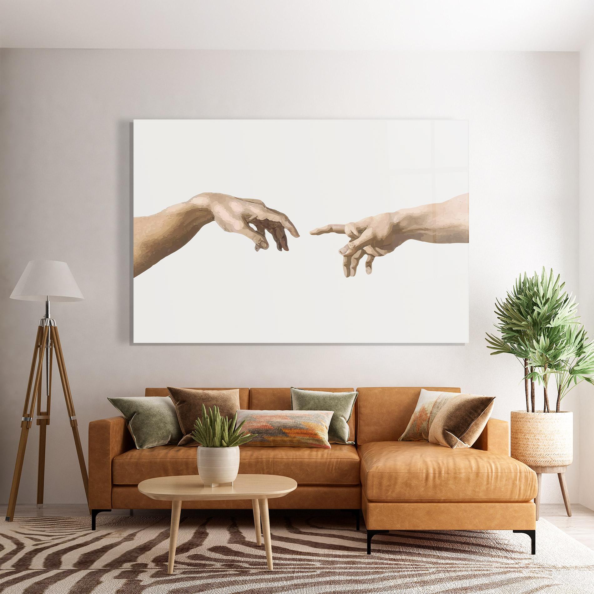 Üvegkép Cream Hands Art mockup 7