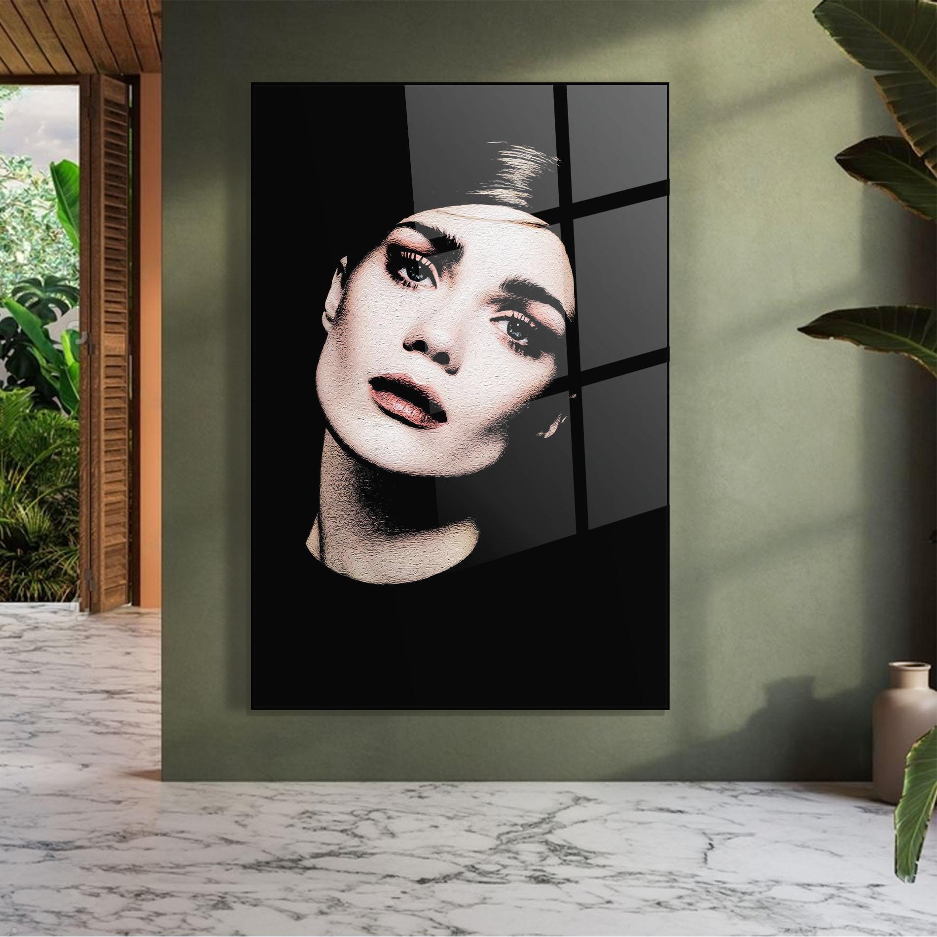 Üvegkép Blue Eyes Lady mockup 7