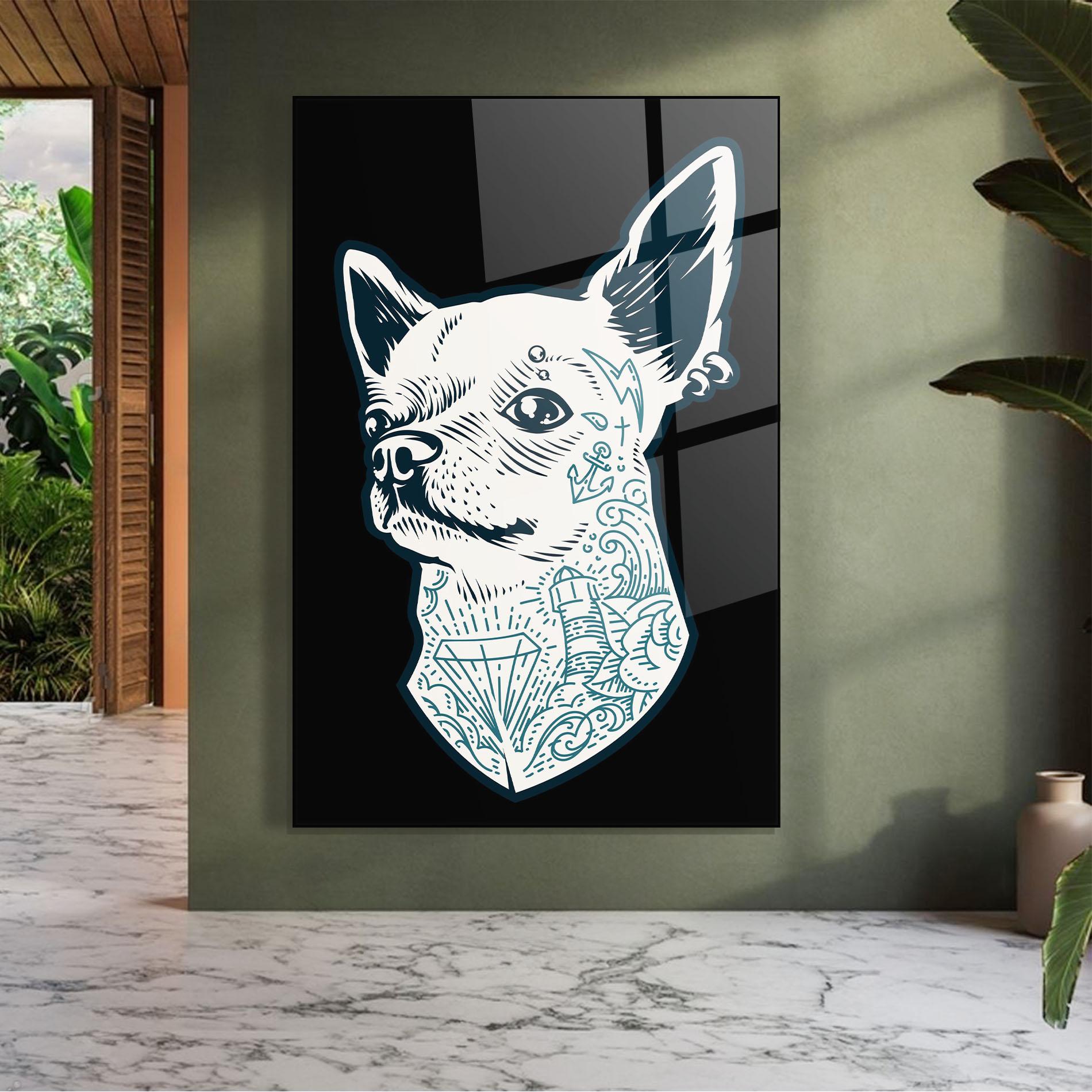 Üvegkép Chihuahua Tattoo mockup 7