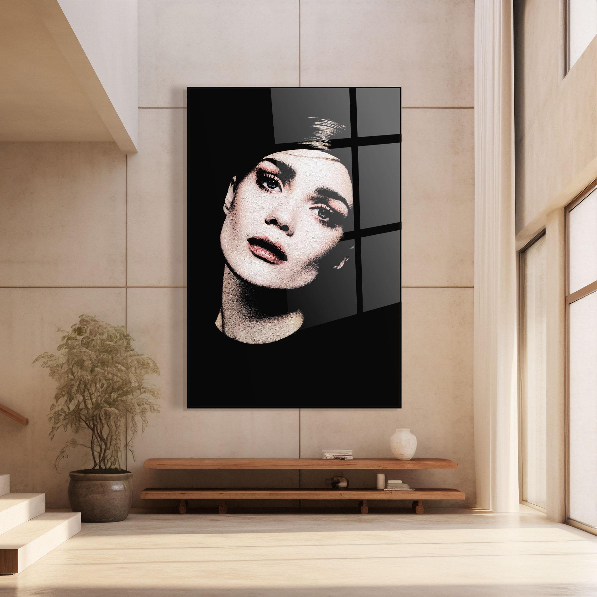 Üvegkép Blue Eyes Lady mockup 8