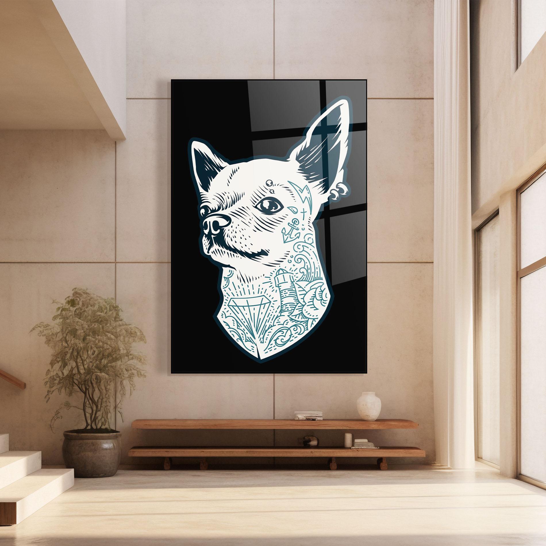 Üvegkép Chihuahua Tattoo mockup 8
