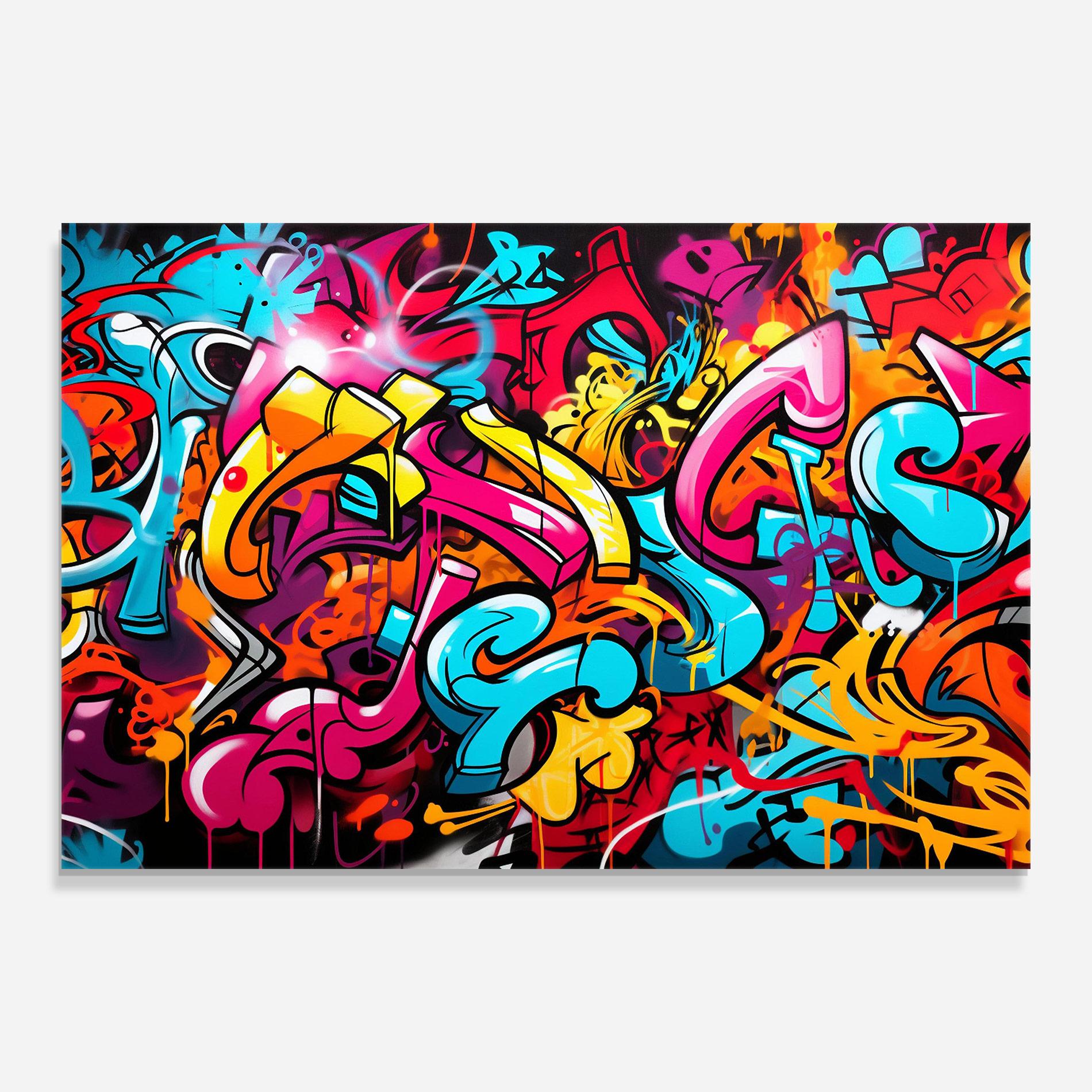 Üvegkép Abstract Graffiti mockup 0