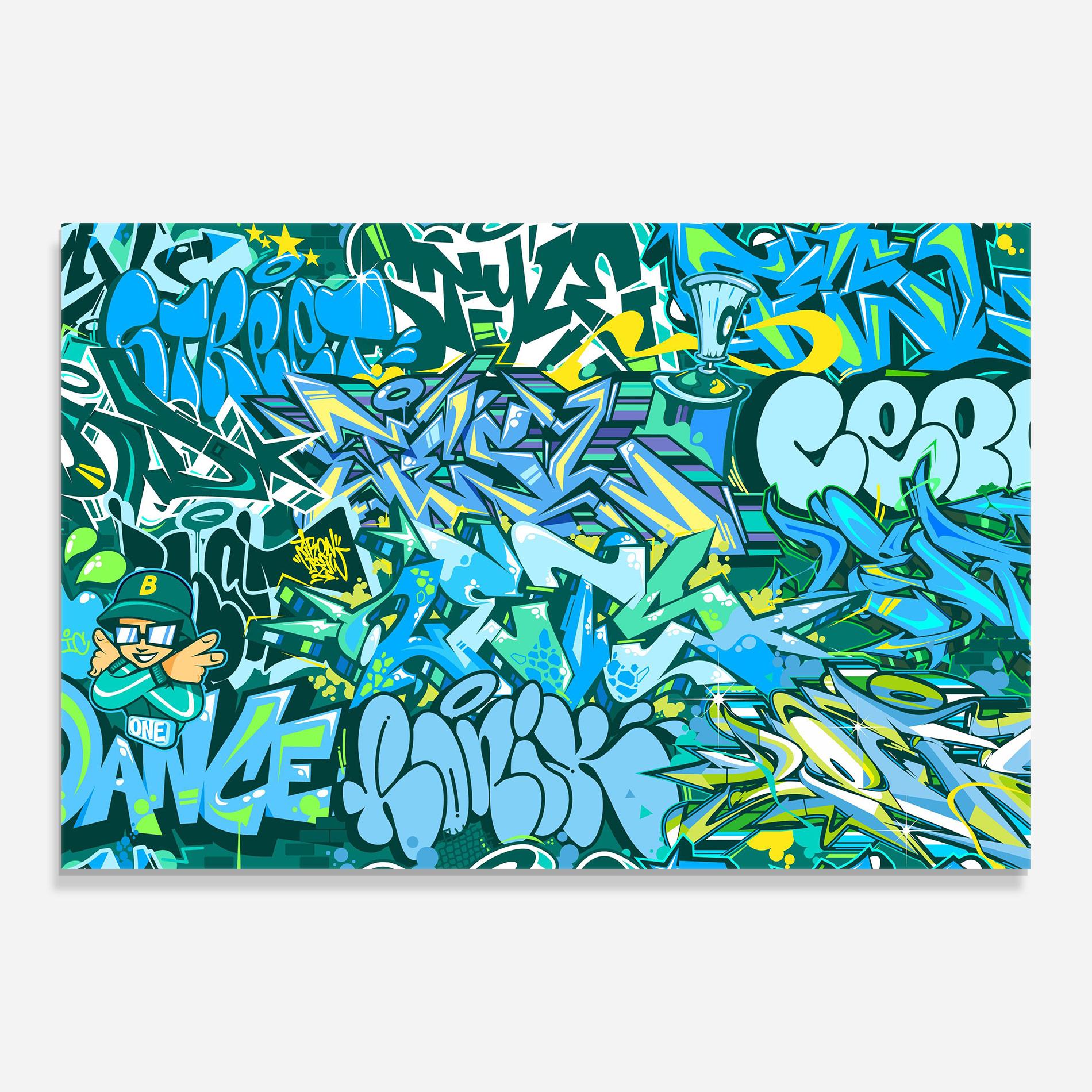 Üvegkép Be One Graffiti mockup 0