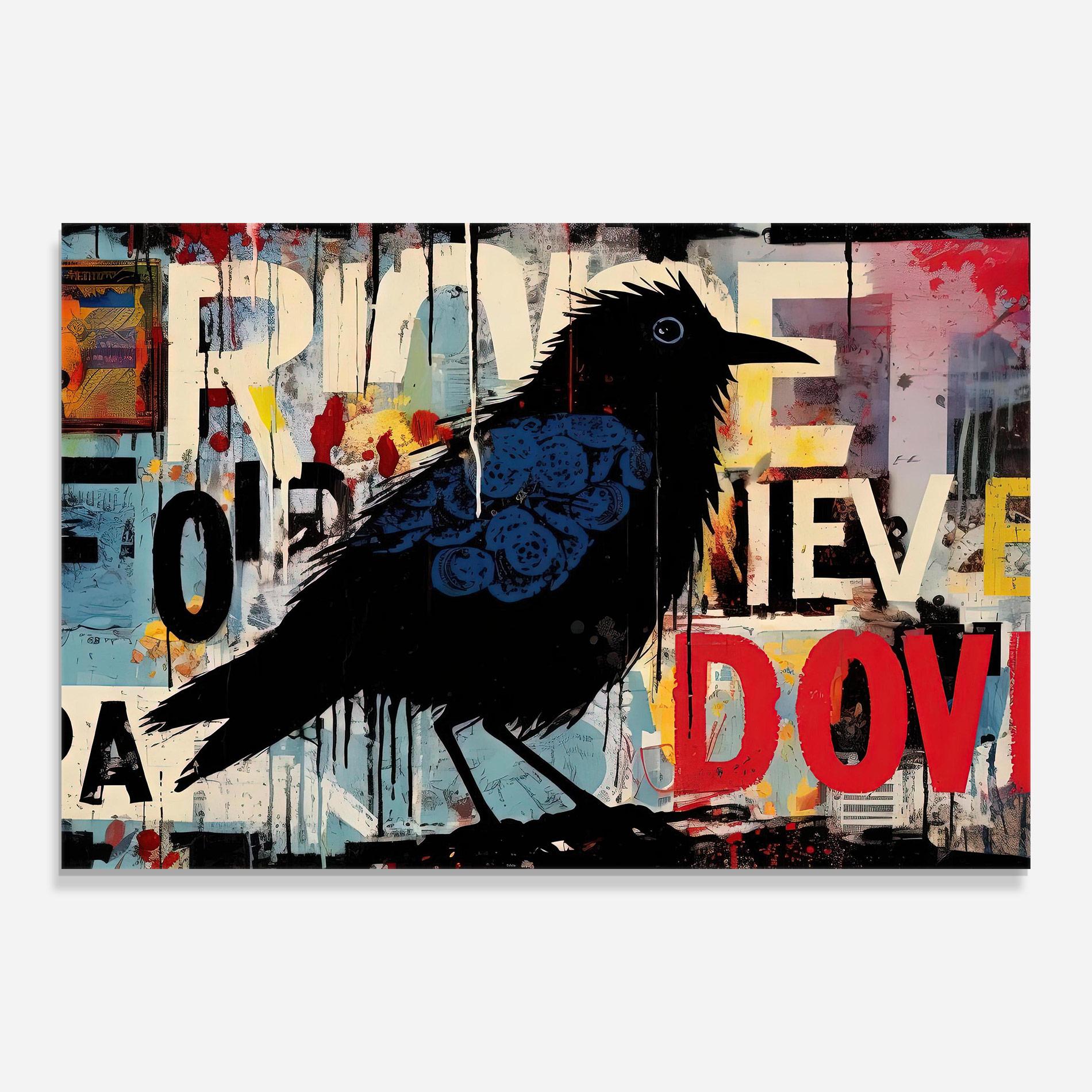 Üvegkép Bird Old Doodle mockup 0