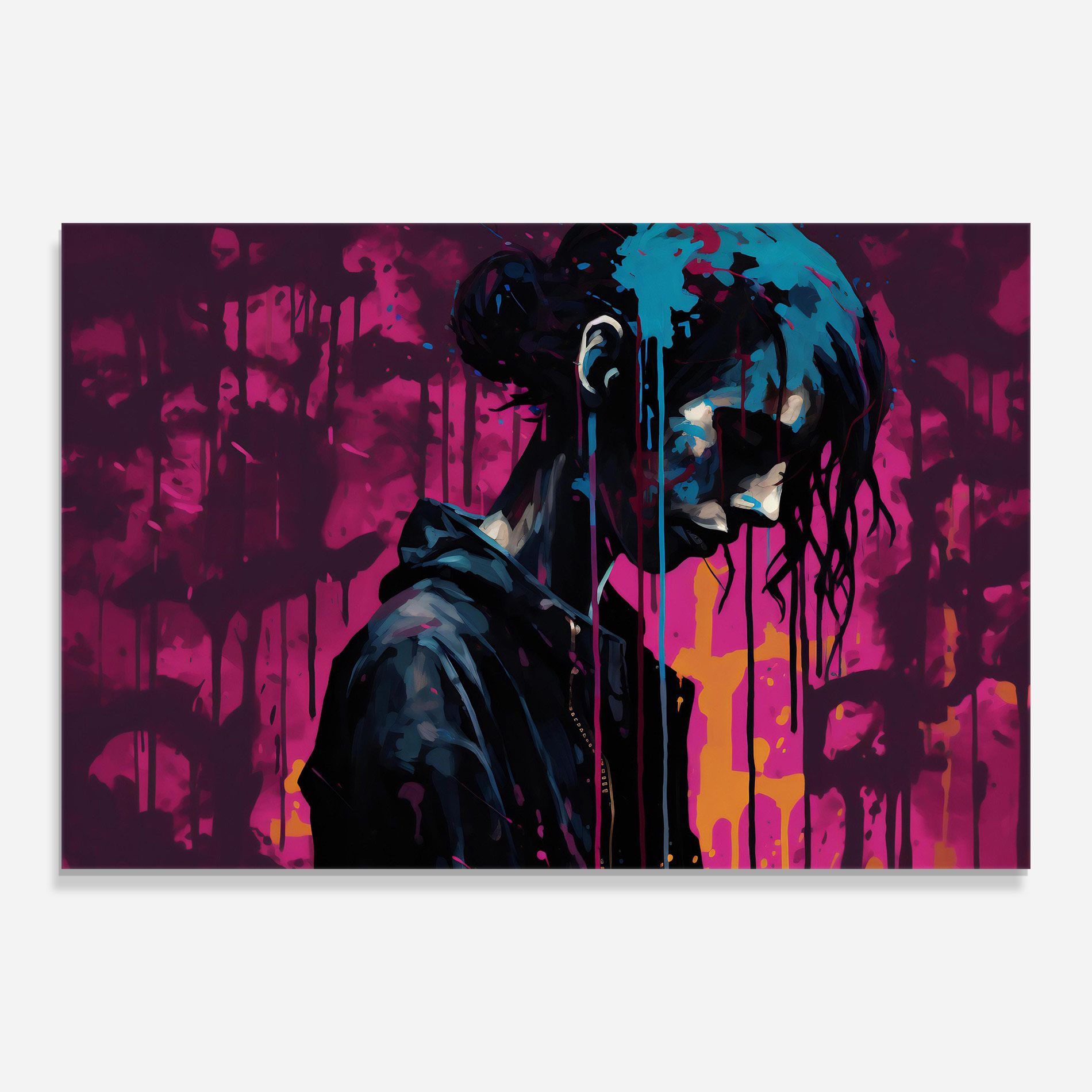 Blue Pink Paint Falling mockup 0