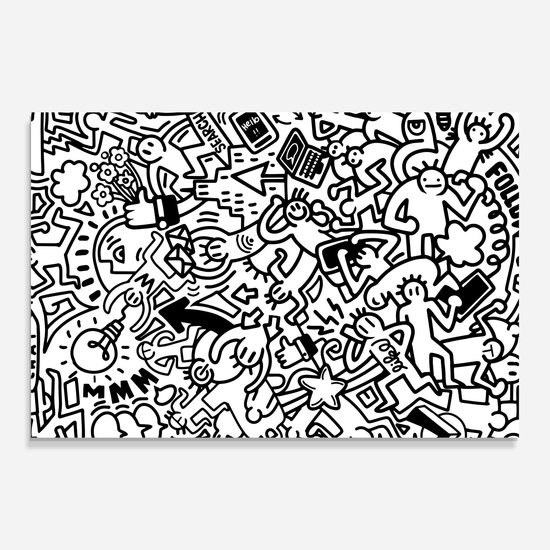 Üvegkép Follow Like Graffiti mockup 0