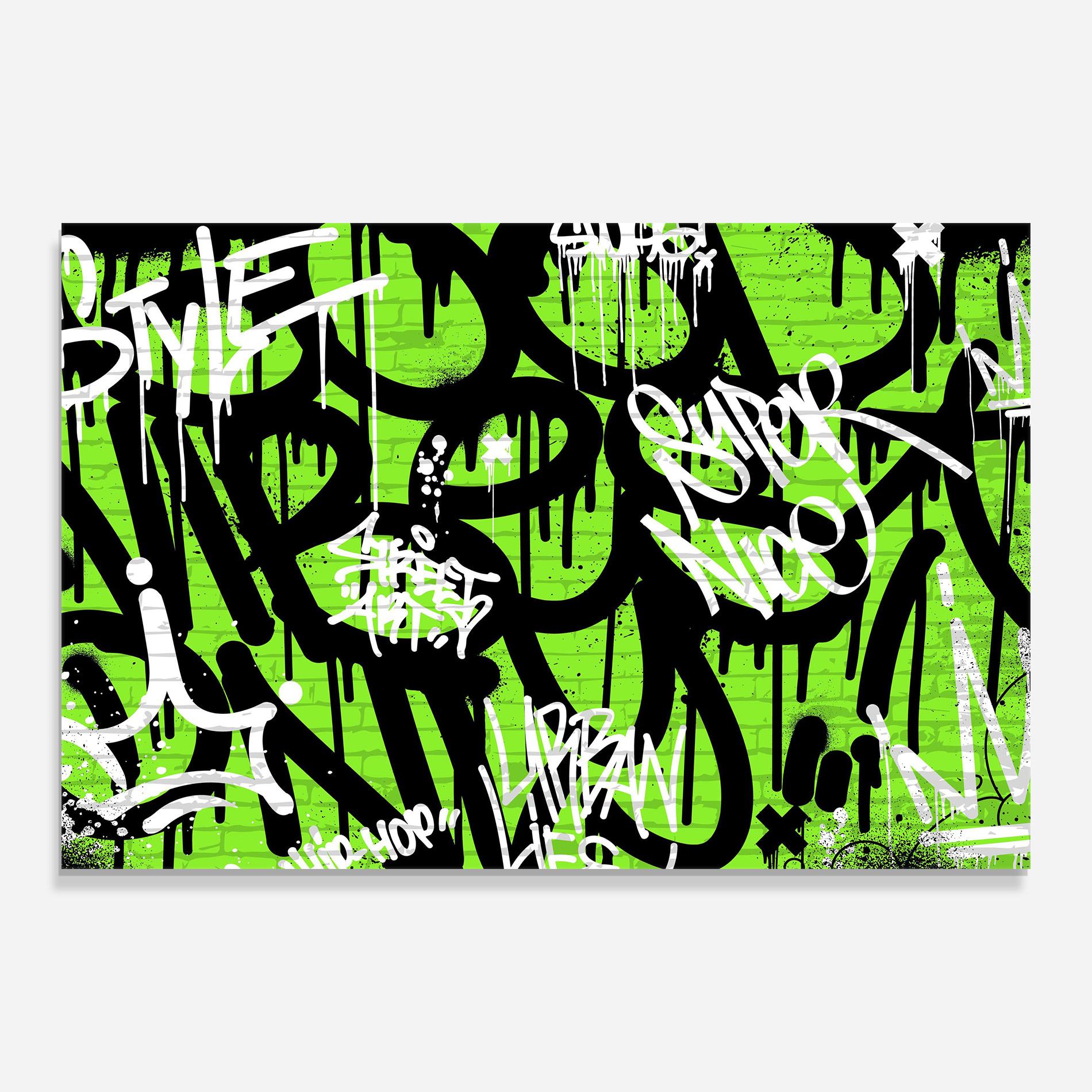 Üvegkép Graffiti Green Style mockup 0