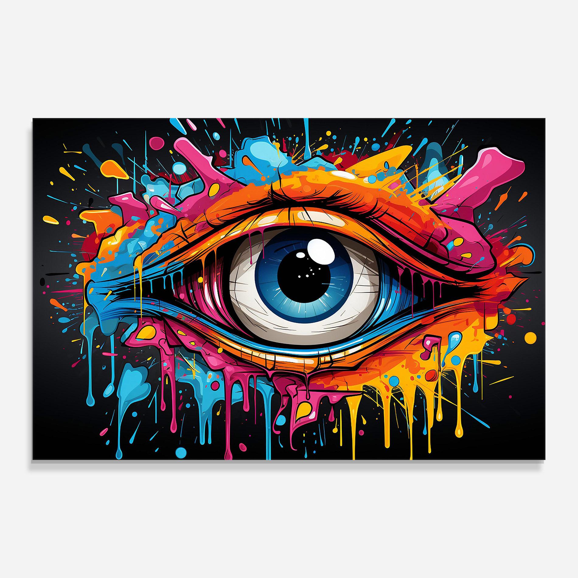 Üvegkép Graffitistyle Eye mockup 0