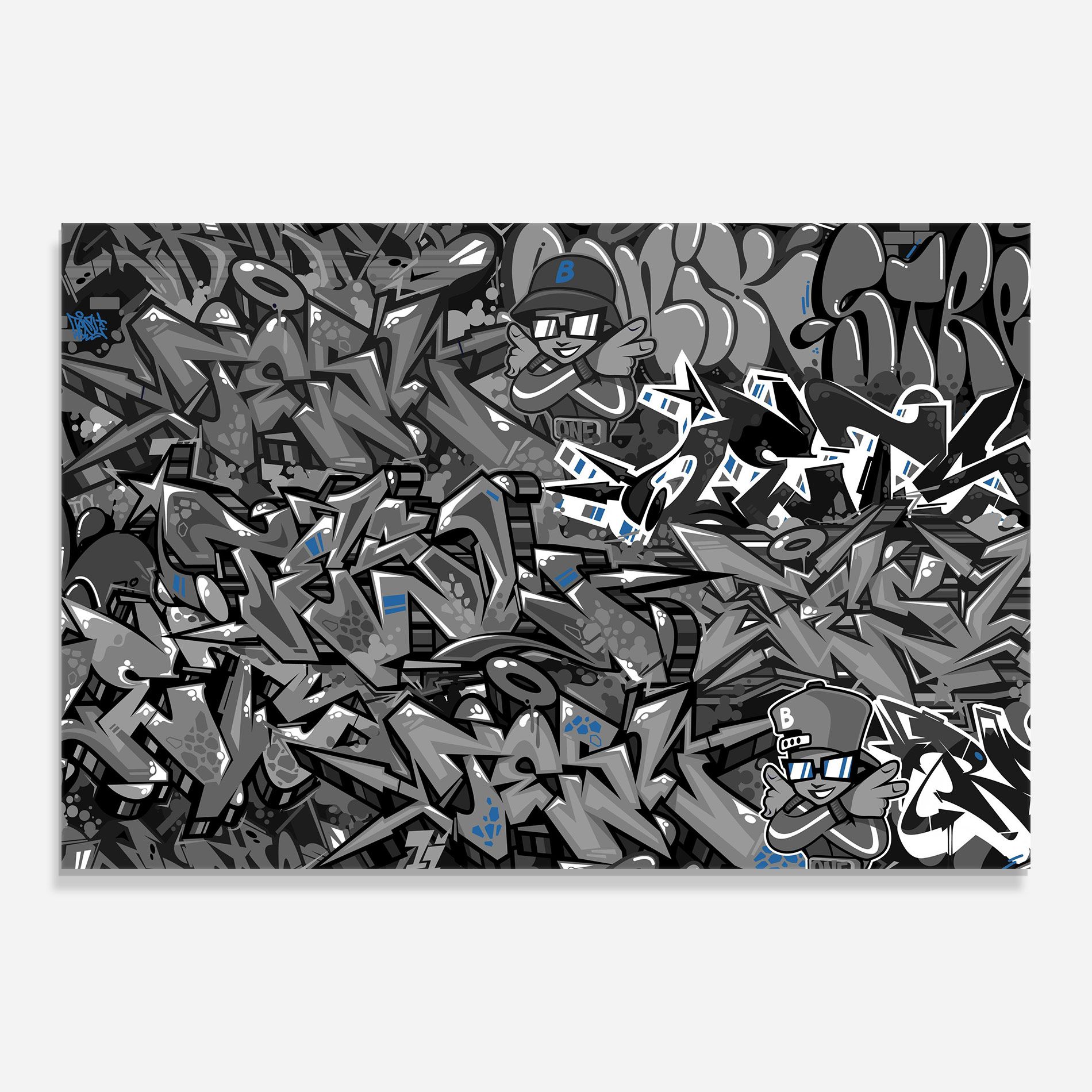Grey Blue Graffiti mockup 0
