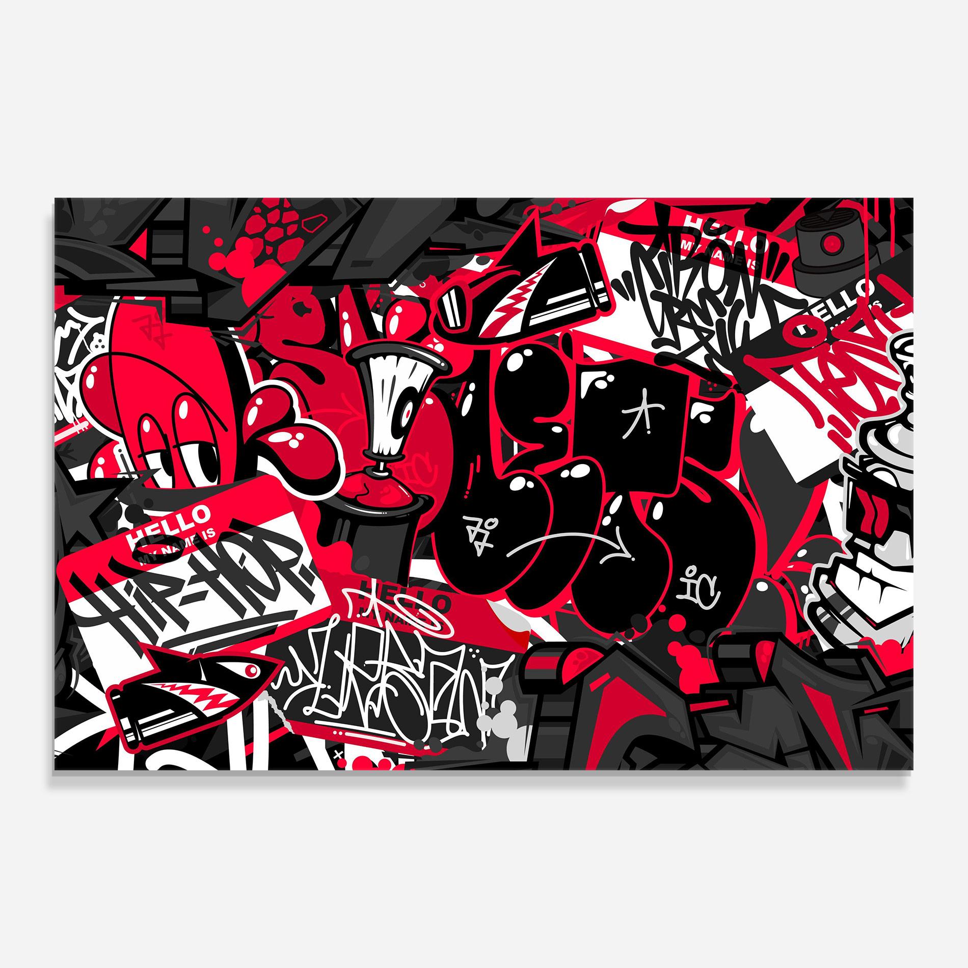 Üvegkép Hip Hop Graffiti mockup 0