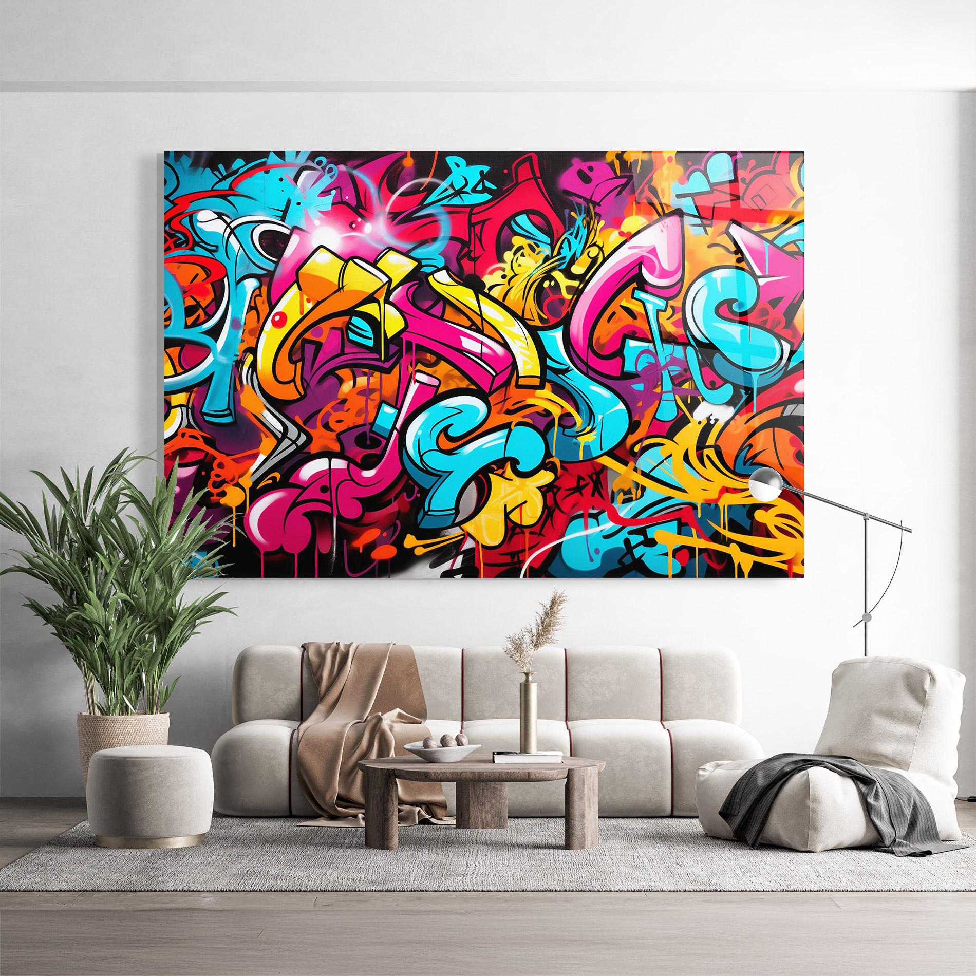 Üvegkép Abstract Graffiti mockup 9