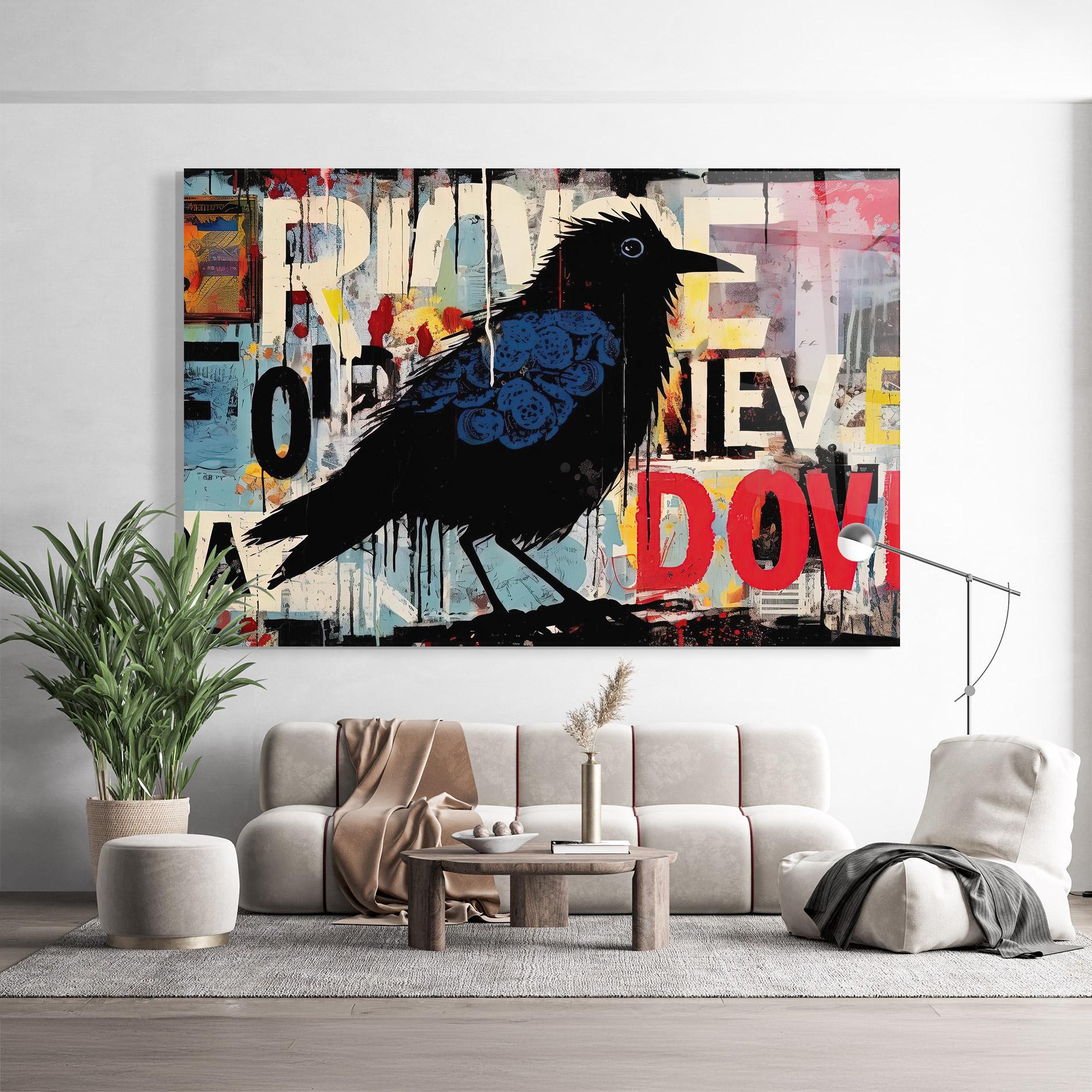 Üvegkép Bird Old Doodle mockup 9