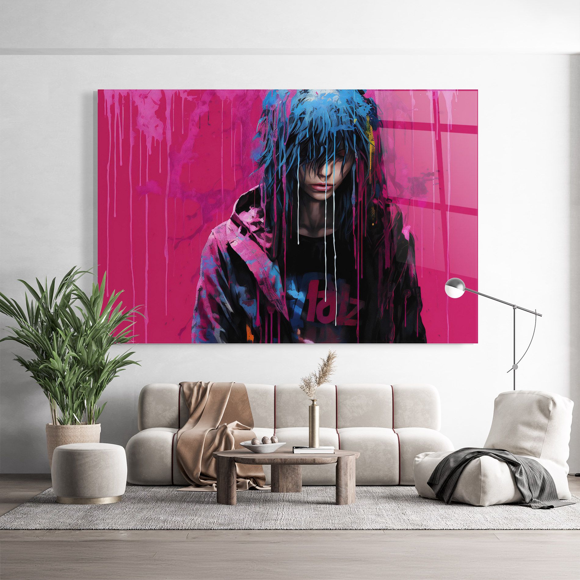 Blue Pink Falling Paint mockup 9