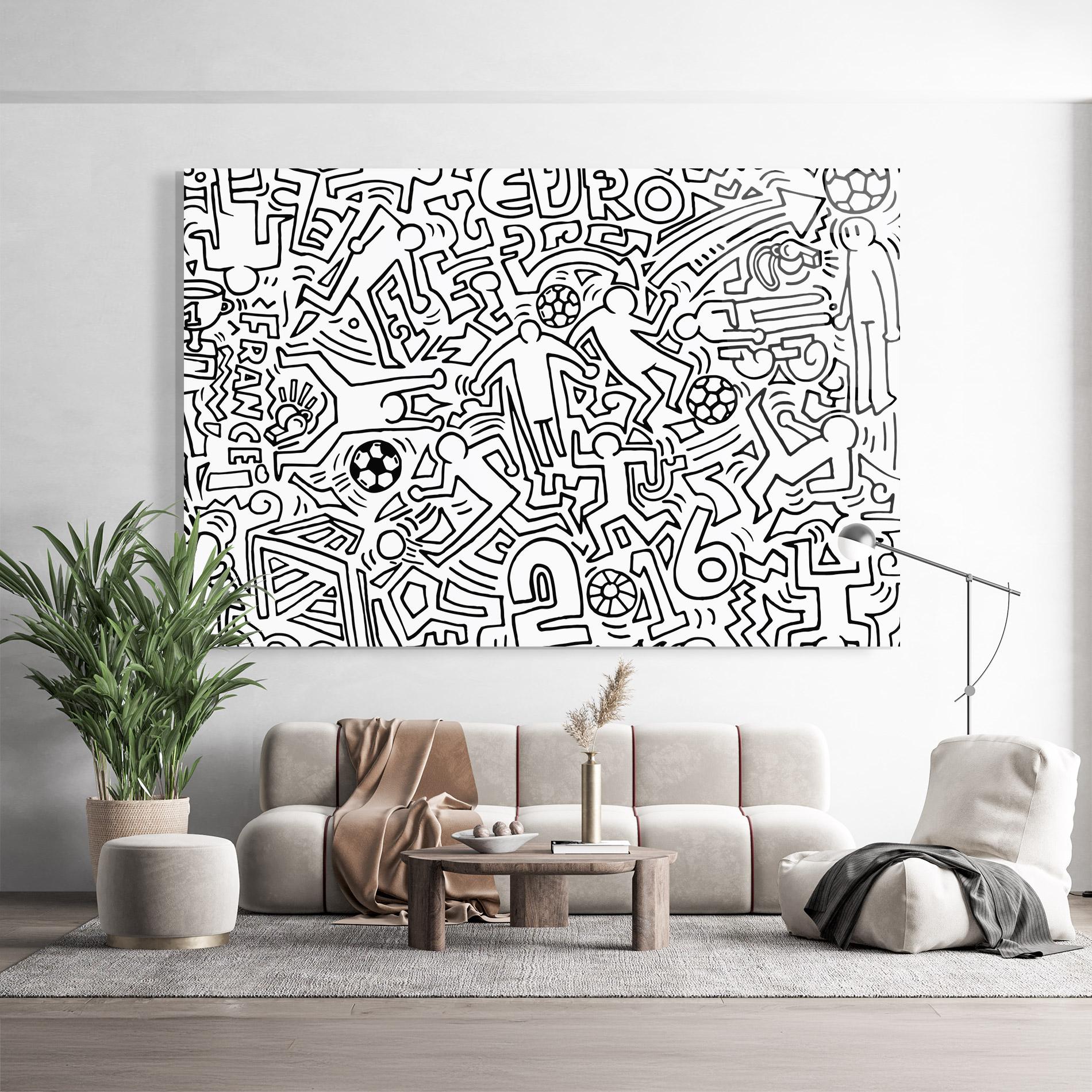 Üvegkép Football Drawing mockup 9