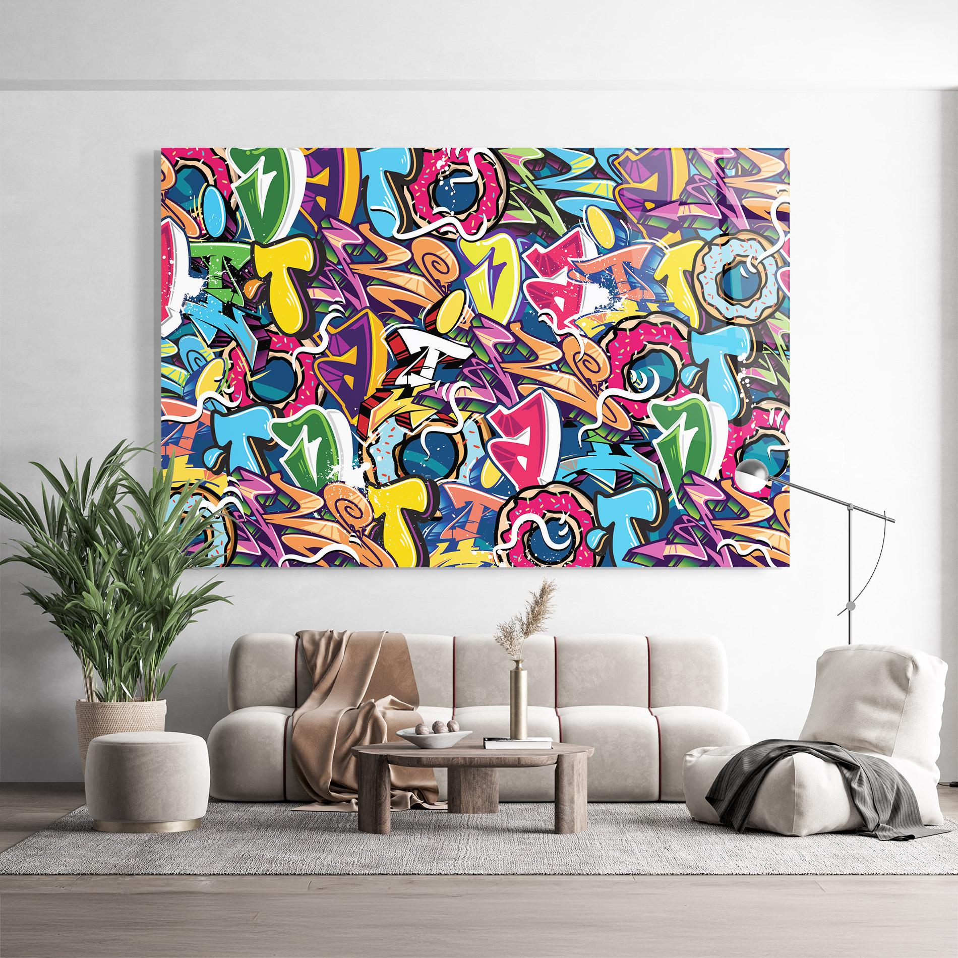 Üvegkép Graffiti Letters mockup 9