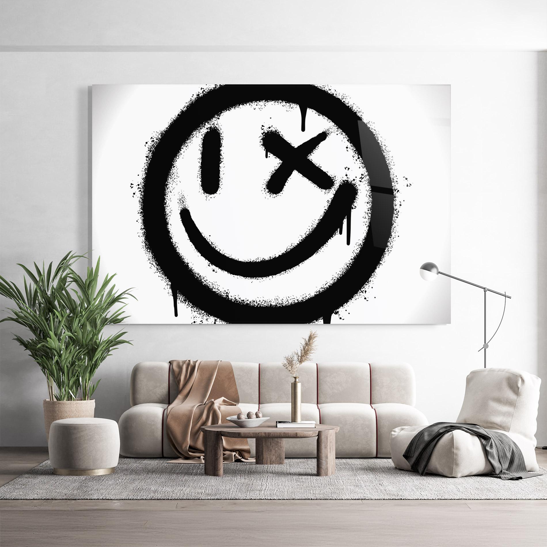Üvegkép Smiley Face Spray mockup 9