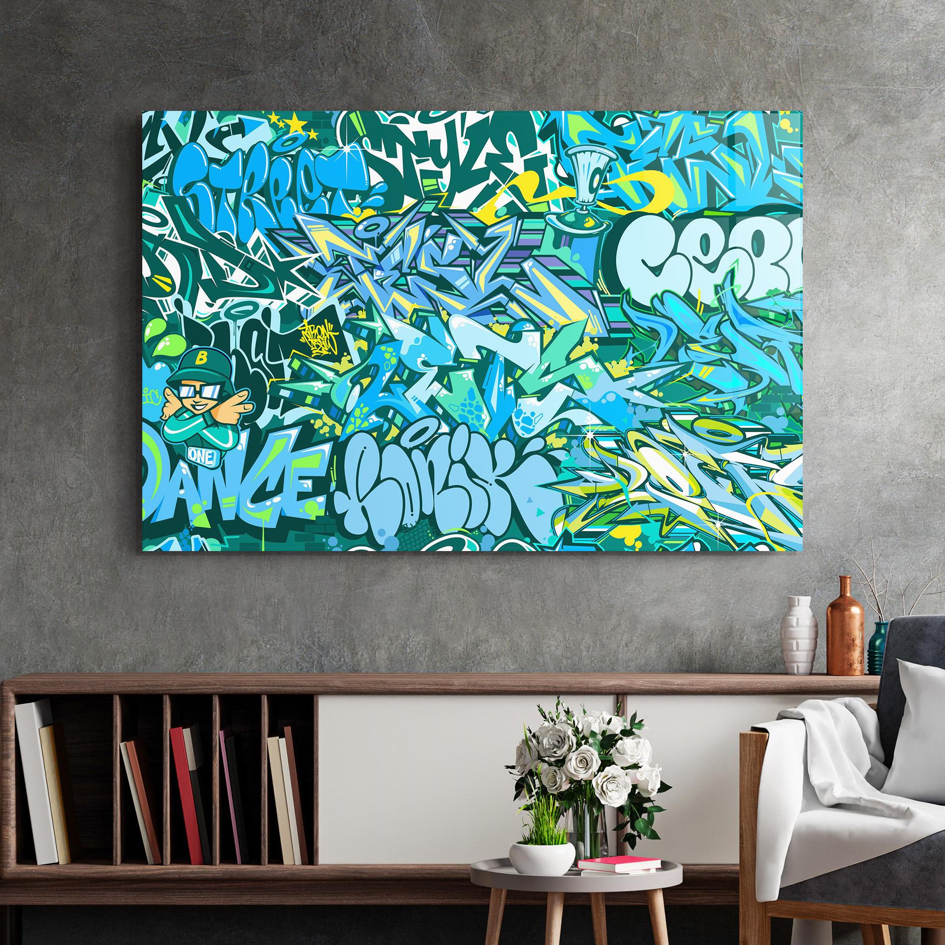 Üvegkép Be One Graffiti mockup 2