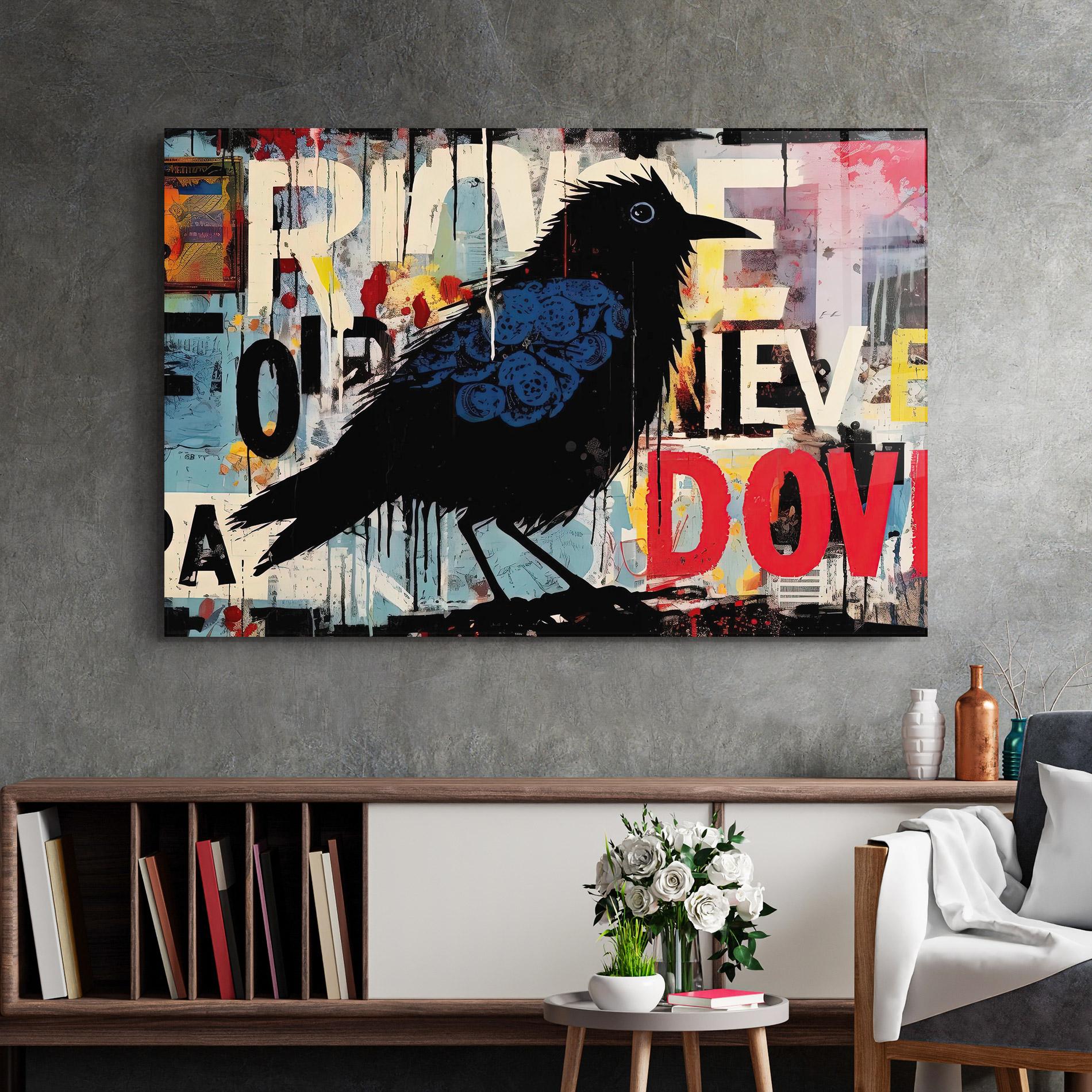 Üvegkép Bird Old Doodle mockup 2