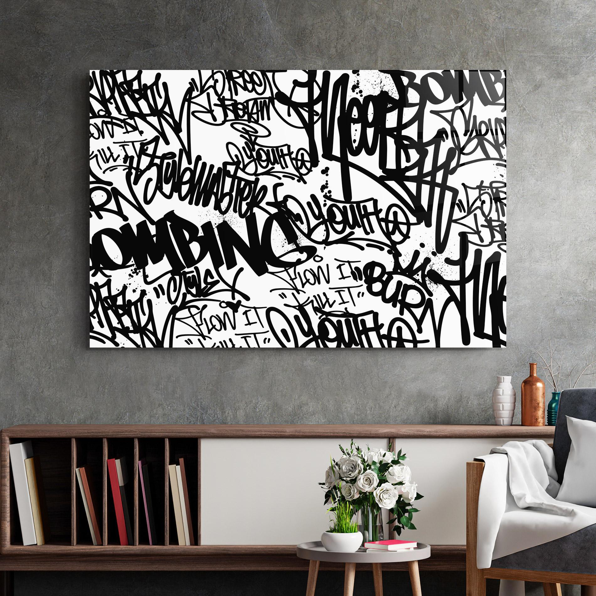 Üvegkép Black Tags mockup 2