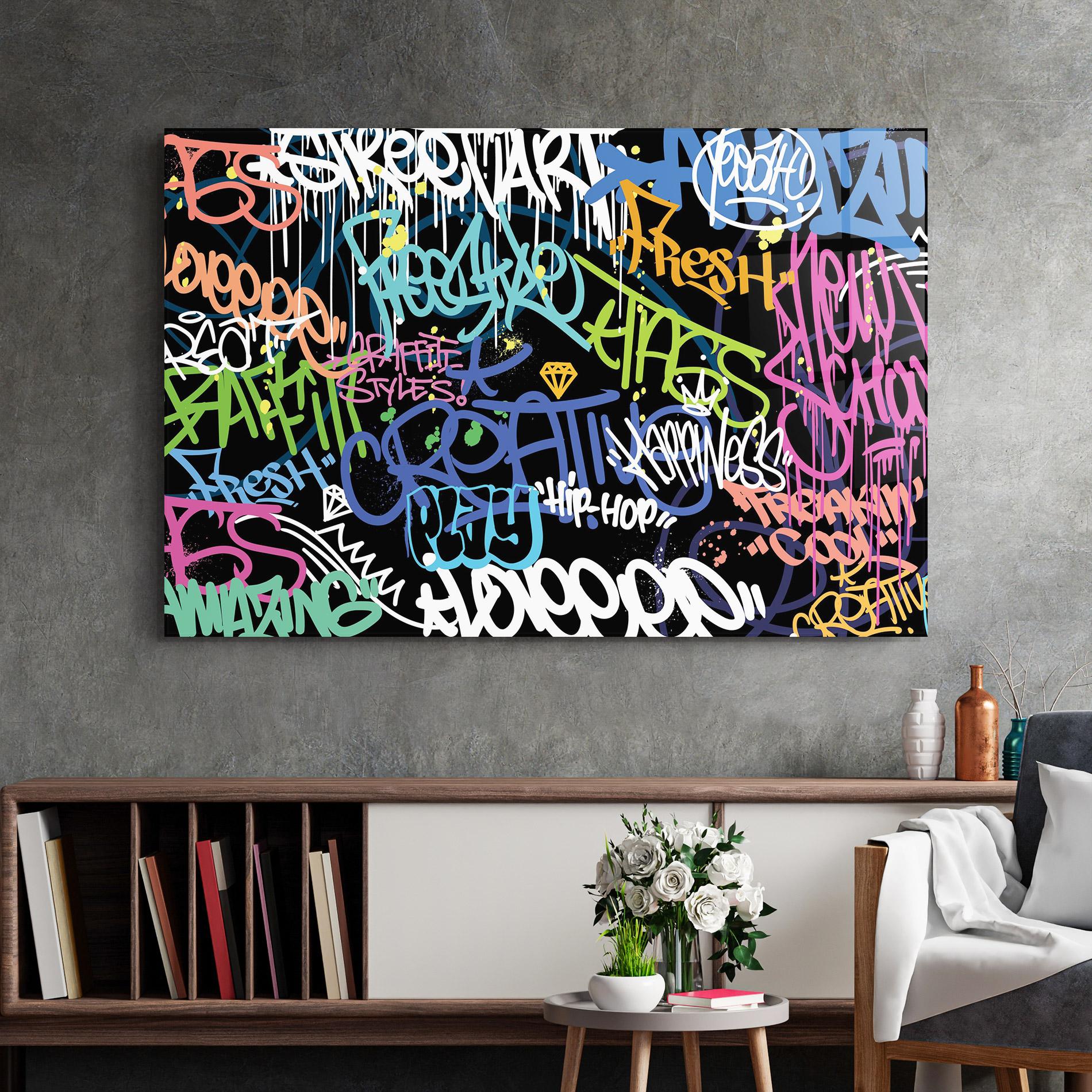 Üvegkép Colorful Tags mockup 2