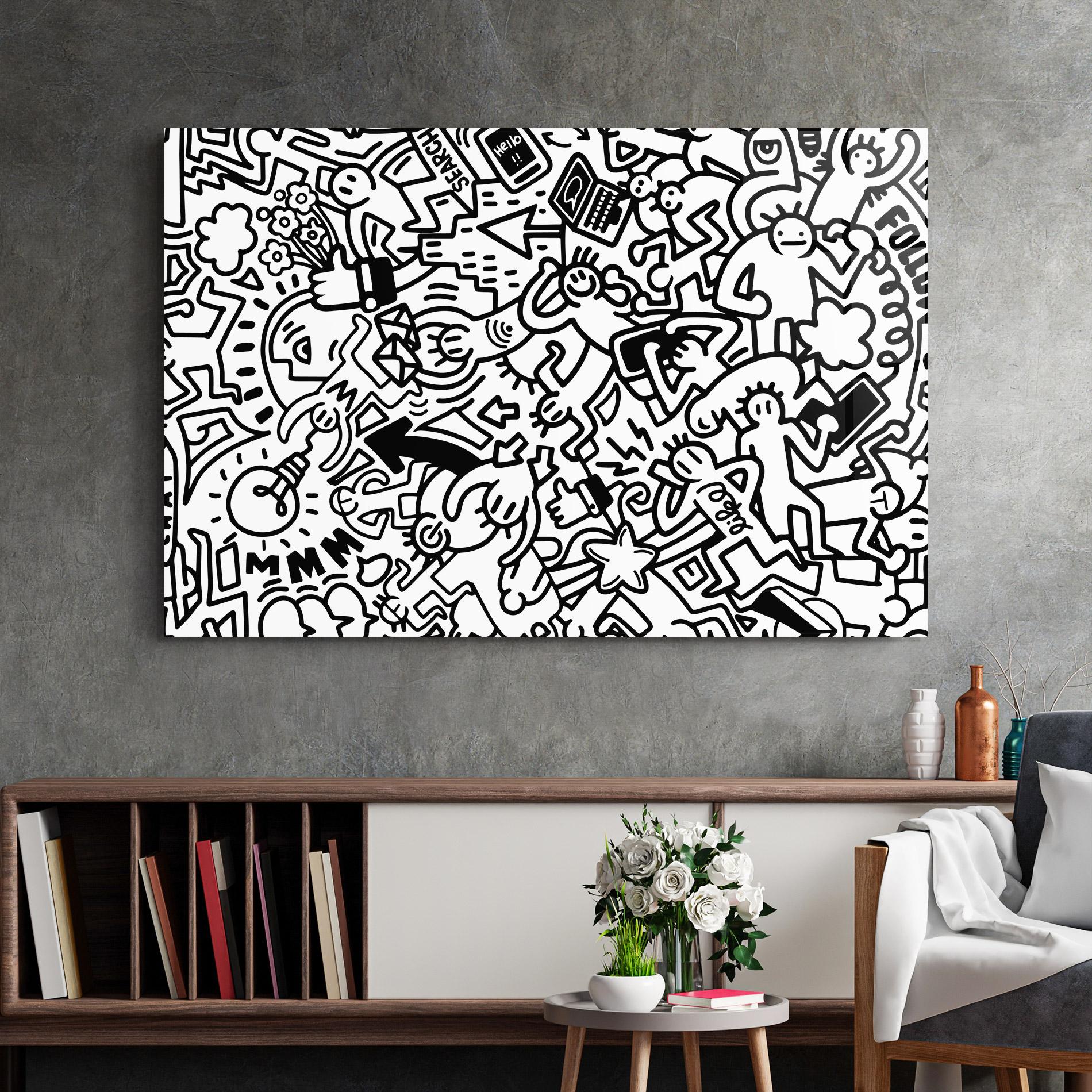 Üvegkép Follow Like Graffiti mockup 2